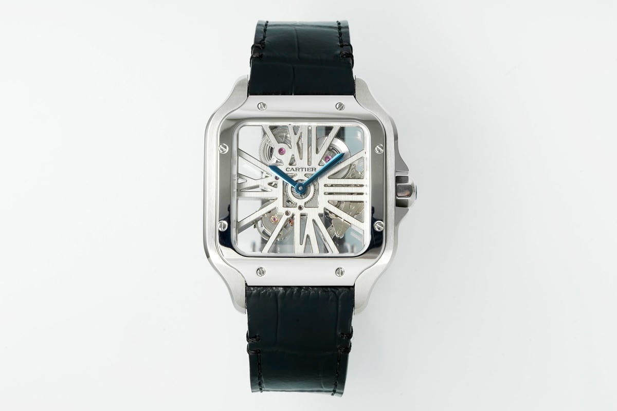 Cartier Santos Skeleton PVD RICH 1:1 Best Edition Skeleton Dial on Leather Strap 9612MC Super Clone V2 19 c4d450c1c63570f AMO Watch