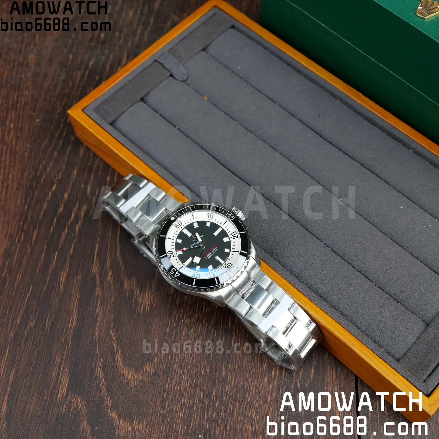 Breitling Superocean 42 SS BLF 1:1 Best Edition Black Dial on SS Bracelet A2824 73 c9d64222e116425 AMO Watch