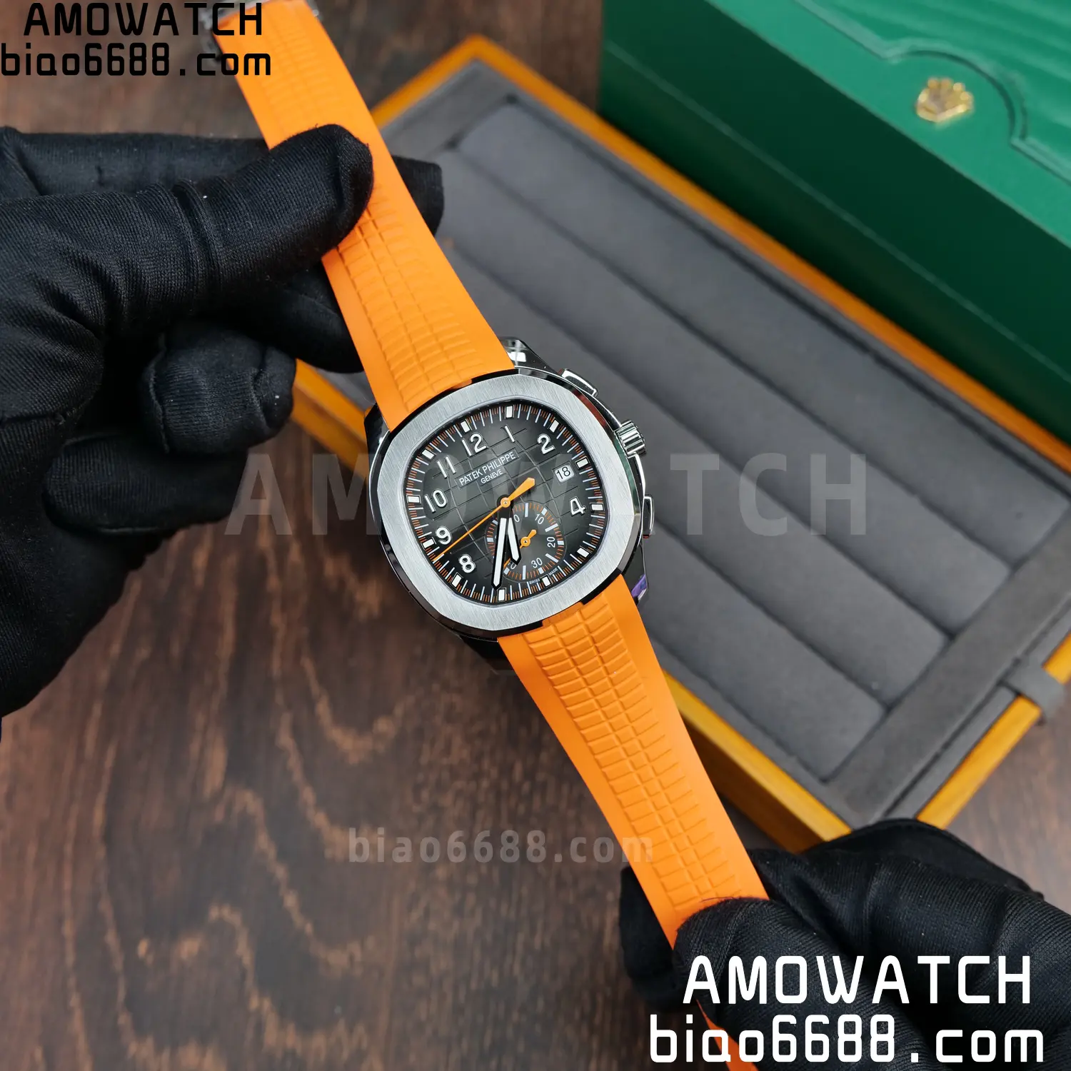 PP Aquanaut 5968 SS DDF 1:1 Best Edition Gray Dial on Orange Rubber Strap A520 62 caafd2b34edbabf AMO Watch