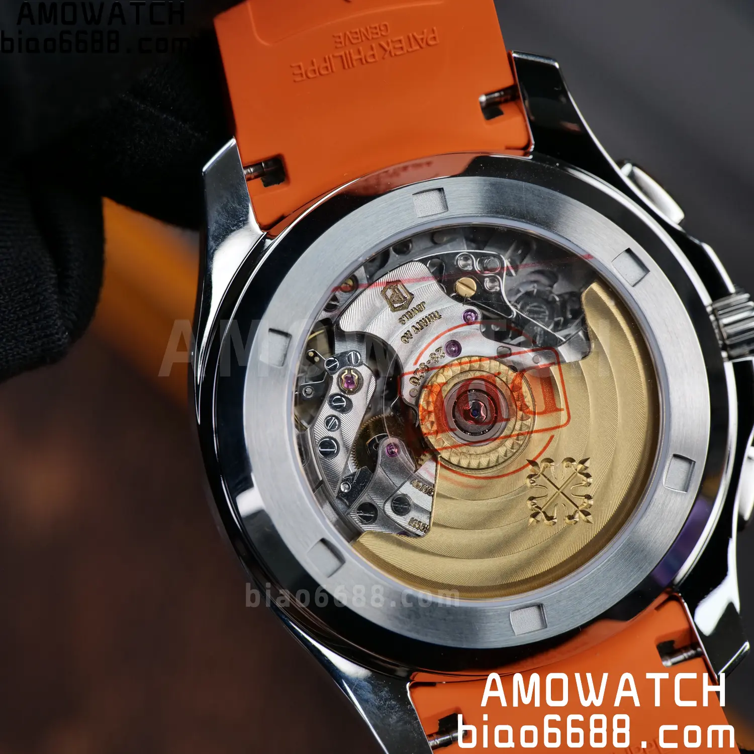 PP Aquanaut 5968 SS DDF 1:1 Best Edition Gray Dial on Orange Rubber Strap A520 83 cb5db42b6934b38 AMO Watch