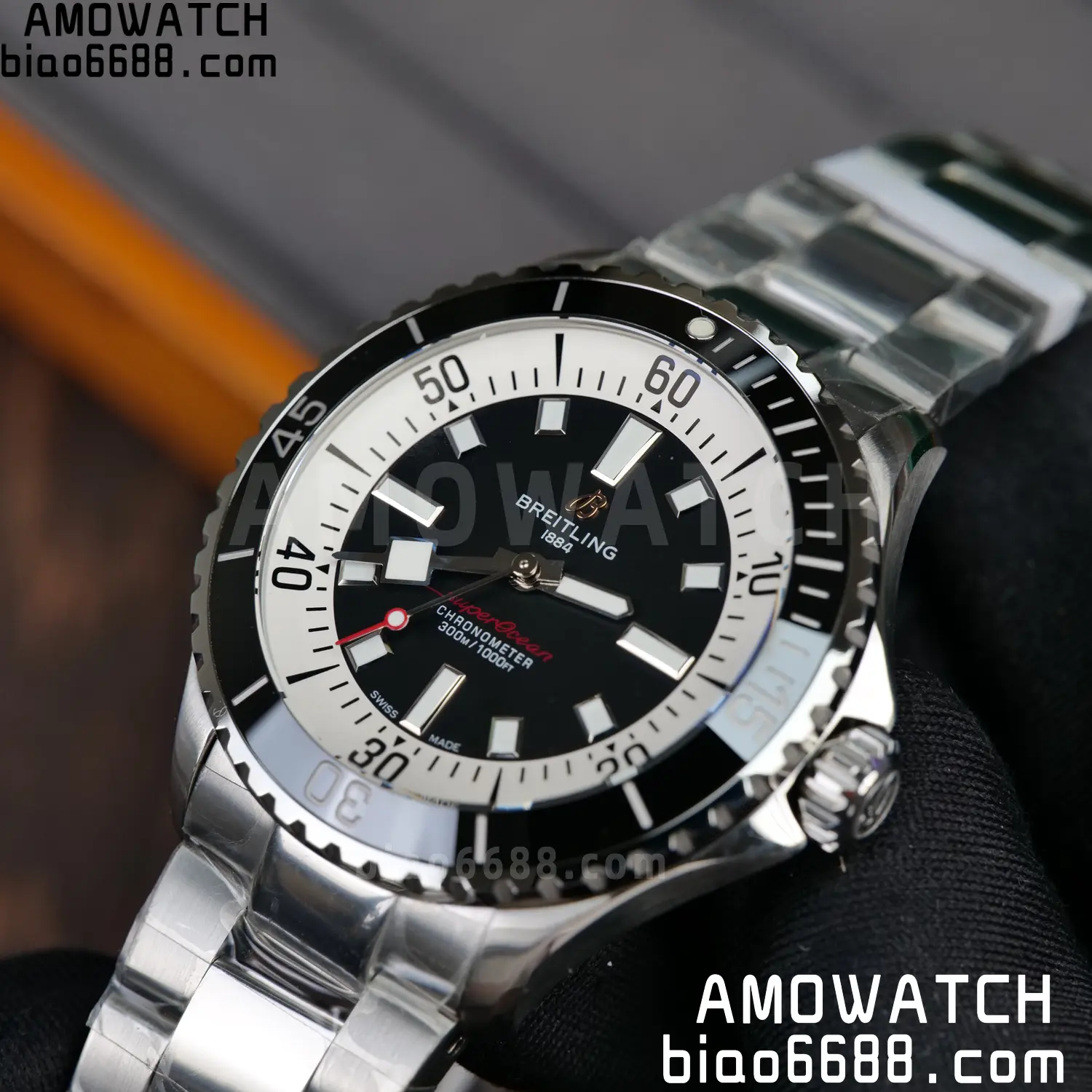 Breitling Superocean 42 SS BLF 1:1 Best Edition Black Dial on SS Bracelet A2824 85 cd604f27ea97a48 AMO Watch