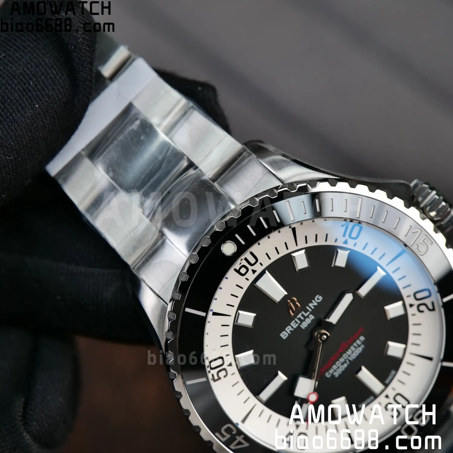 Breitling Superocean 42 SS BLF 1:1 Best Edition Black Dial on SS Bracelet A2824 86 d0c7eb82169360a AMO Watch