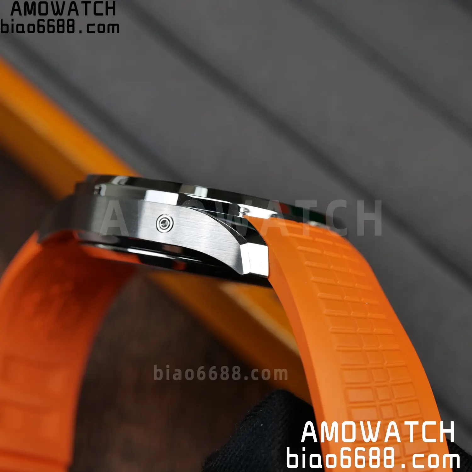 PP Aquanaut 5968 SS DDF 1:1 Best Edition Gray Dial on Orange Rubber Strap A520 68 d4d836230cb525e AMO Watch