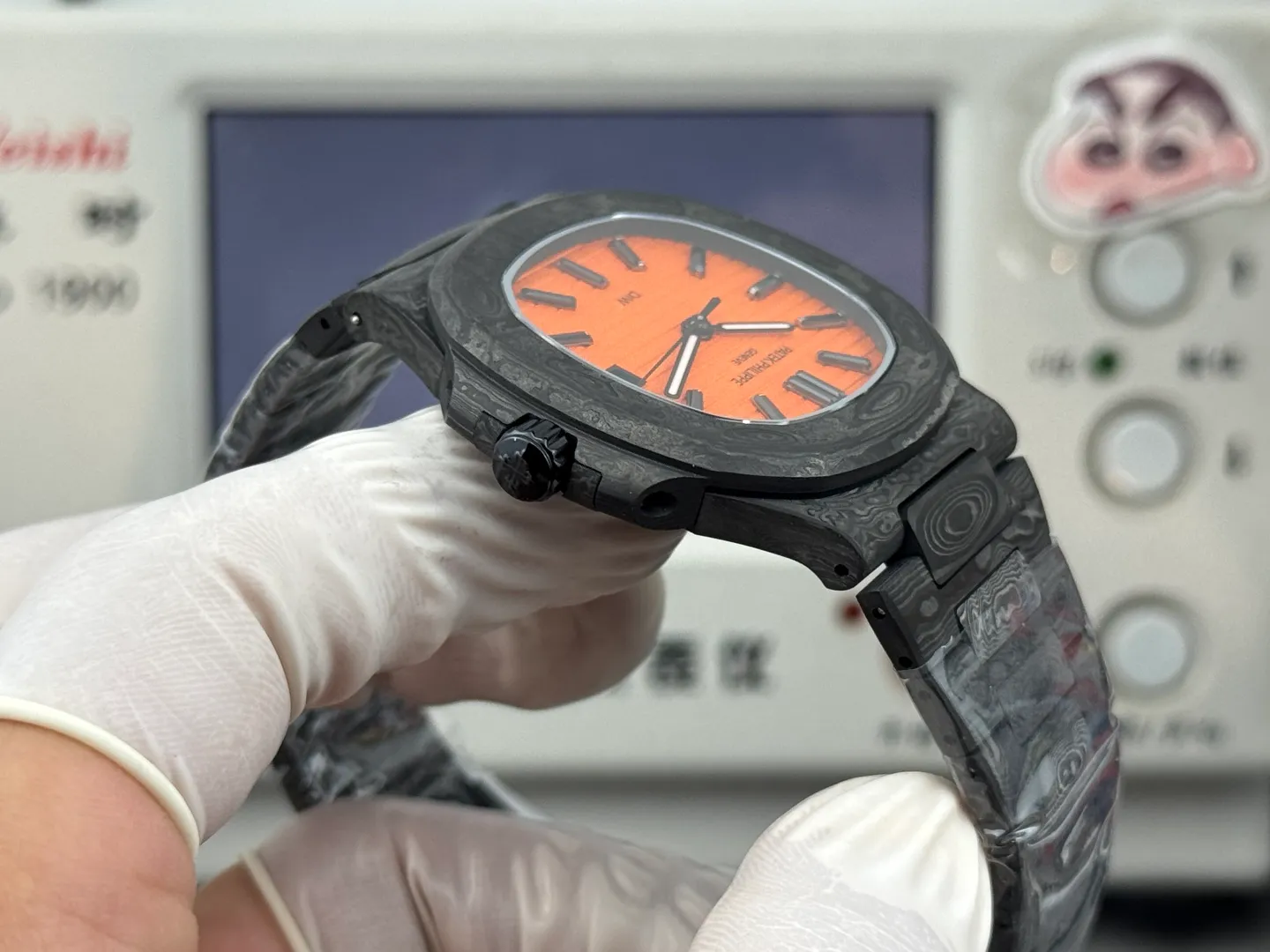 PP Nautilus 5711 DIW Carbon DIWF 1:1 Best Edition Orange Dial On Carbon Bracelet DD324 25 d84f83cd37de733 阿默表行AmoWatch