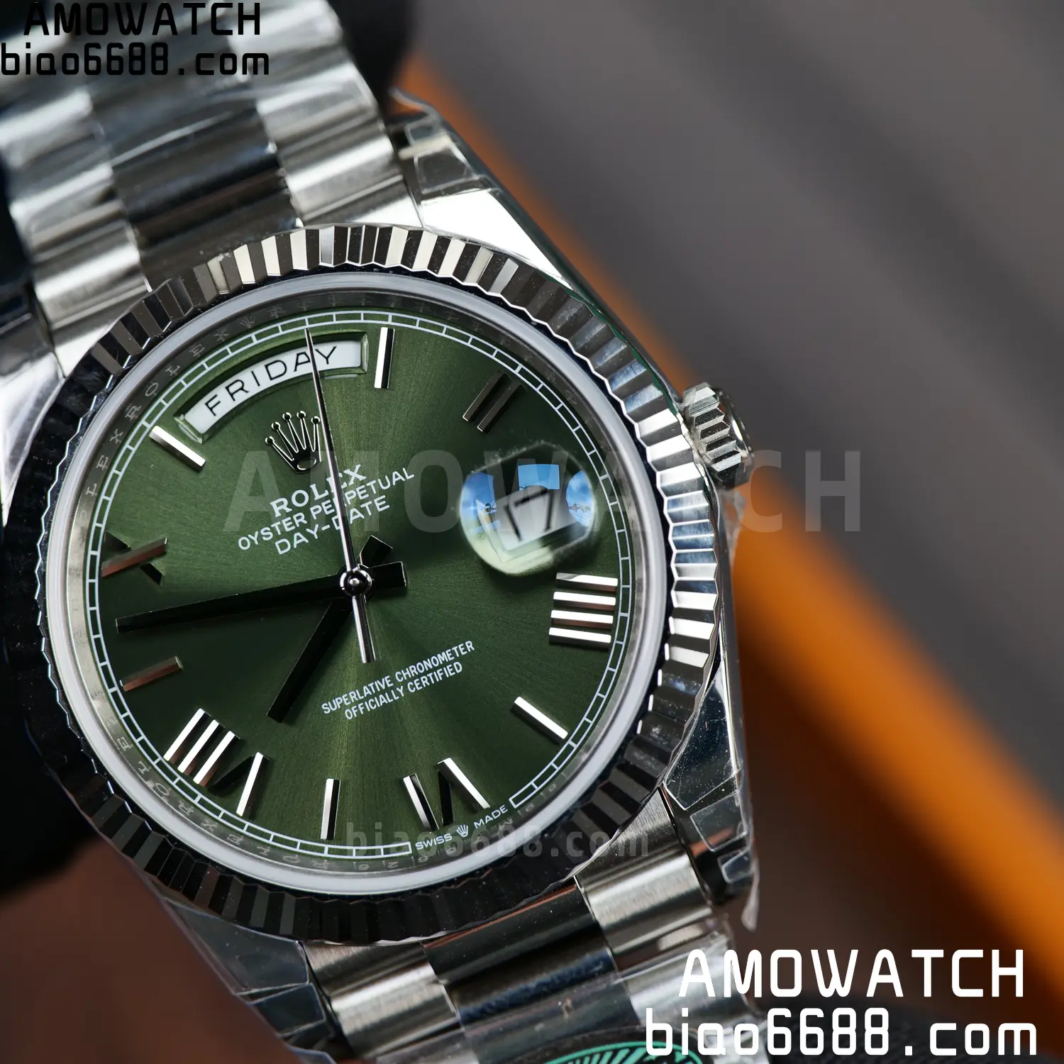 Rolex Day Date 40 SS 228236 RCF 1:1 Best Edition Green Roman Dial on President Bracelet VR3255 (211g) 53 de70da6788e255d AMO Watch