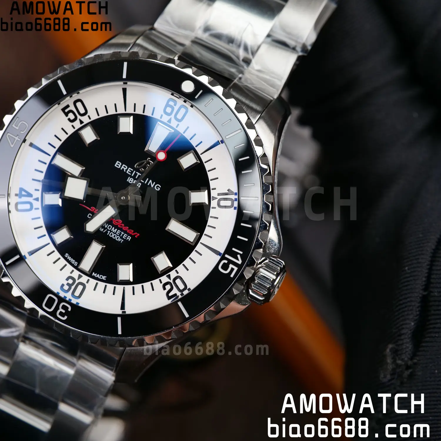 Breitling Superocean 44 SS TF Factory 1:1 Best Edition Black Dial on SS Bracelet A2824 68 df9eb2cbae66723 AMO Watch