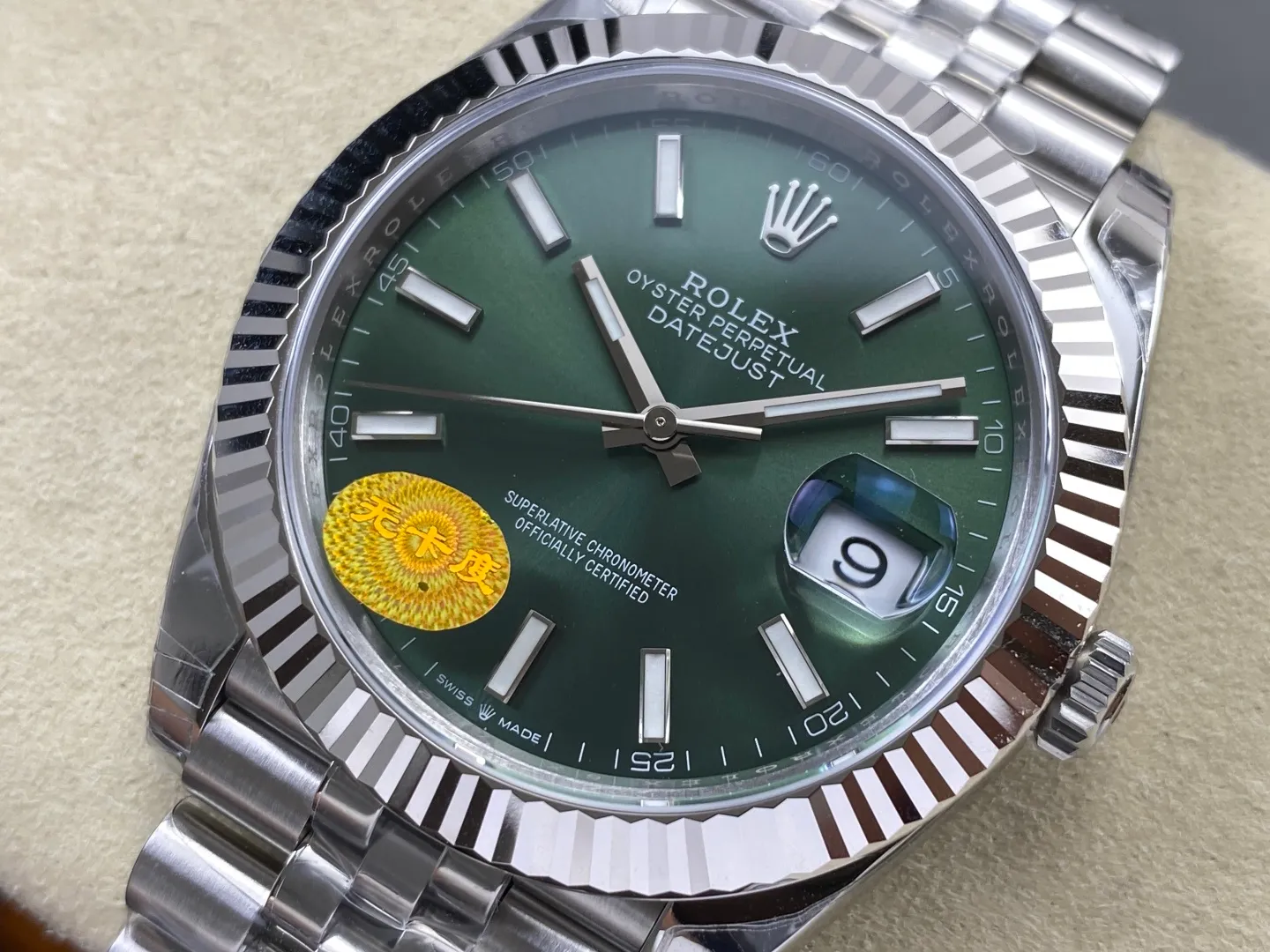ROLEX DateJust 41mm SS 126334 VSF 1:1 Best Edition 904L Steel Green Stick Dial on Jubilee Bracelet V2s (Free Sprung) 30 e302ae4fe766f71 AMO Watch