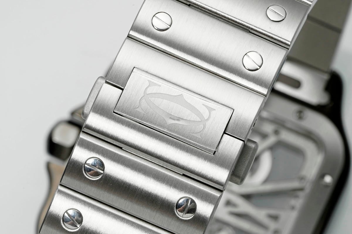 Cartier Santos Skeleton SS/PVD RICH 1:1 Best Edition Skeleton Dial on SS SmartLink Bracelet 9611MC Super Clone V2 26 e3ffcdf7f7e075e AMO Watch
