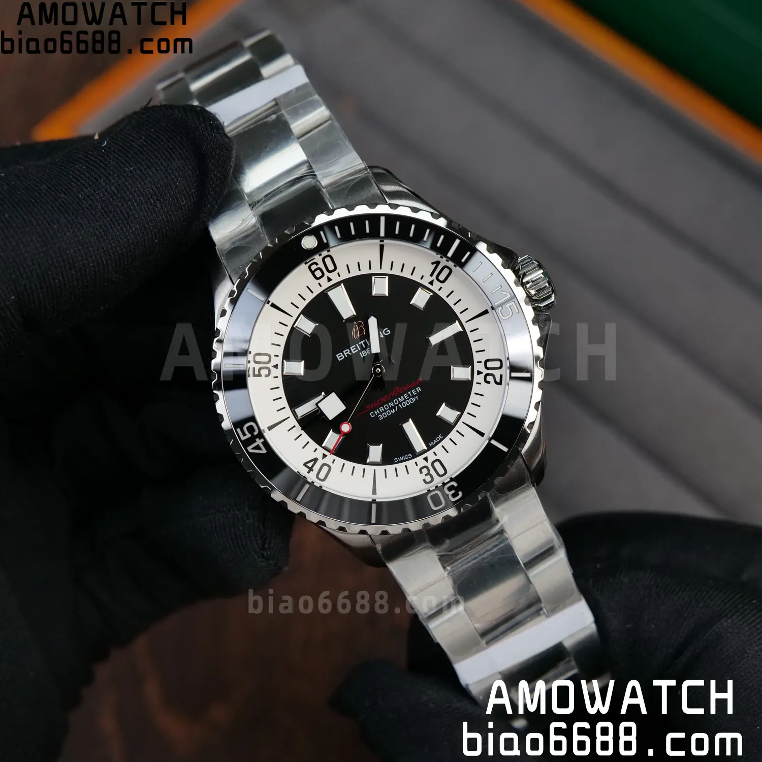 Breitling Superocean 42 SS BLF 1:1 Best Edition Black Dial on SS Bracelet A2824 75 e40bcc192495484 AMO Watch