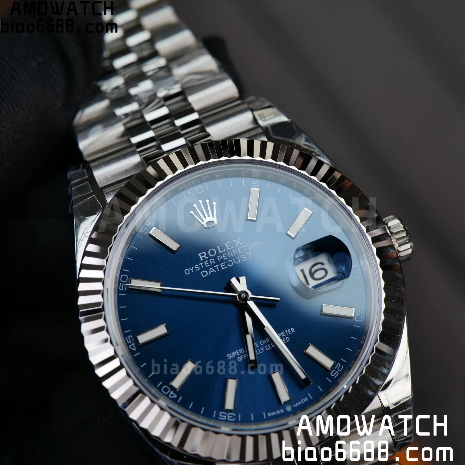 ROLEX DateJust 41mm SS 126334 VSF 1:1 Best Edition 904L Steel Blue Stick Dial on Jubilee Bracelet V2s (Free Sprung) 73 e70820069e9f135 AMO Watch