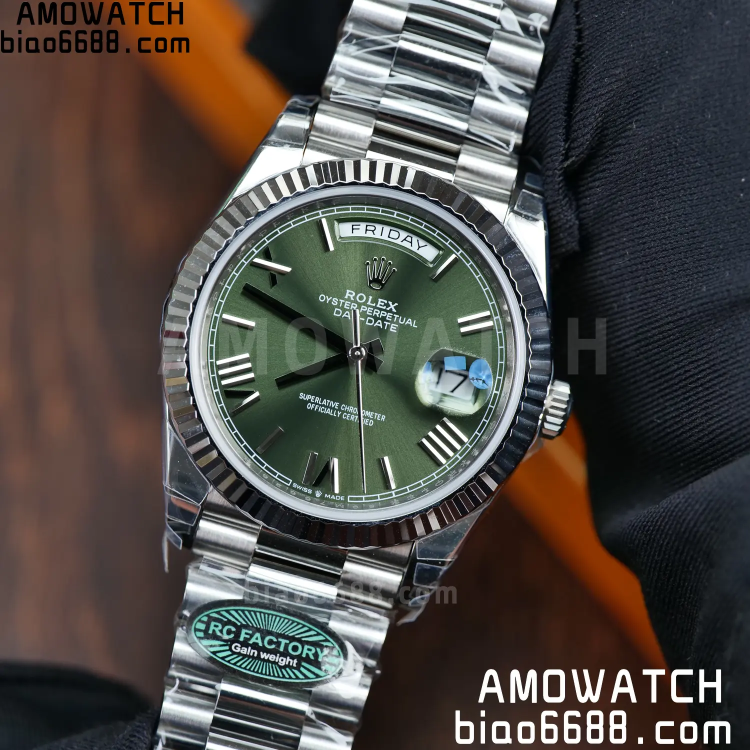 Rolex Day Date 40 SS 228236 RCF 1:1 Best Edition Green Roman Dial on President Bracelet VR3255 (211g) 59 eaaa2ac5c1a8d28 AMO Watch
