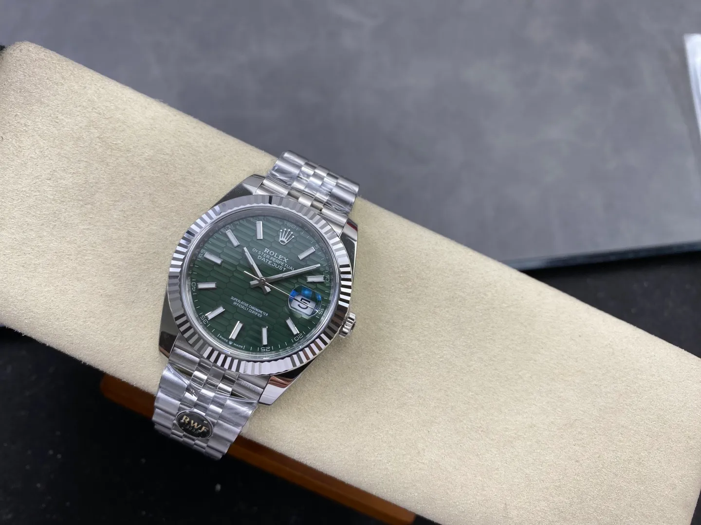 Rolex DateJust 41 126334 RWF 1:1 Best Edition Green Textured Stick Dial on Jubilee Bracelet JH3235 (Free Sprung) 27 ed1ac49447bb775 阿默表行AmoWatch