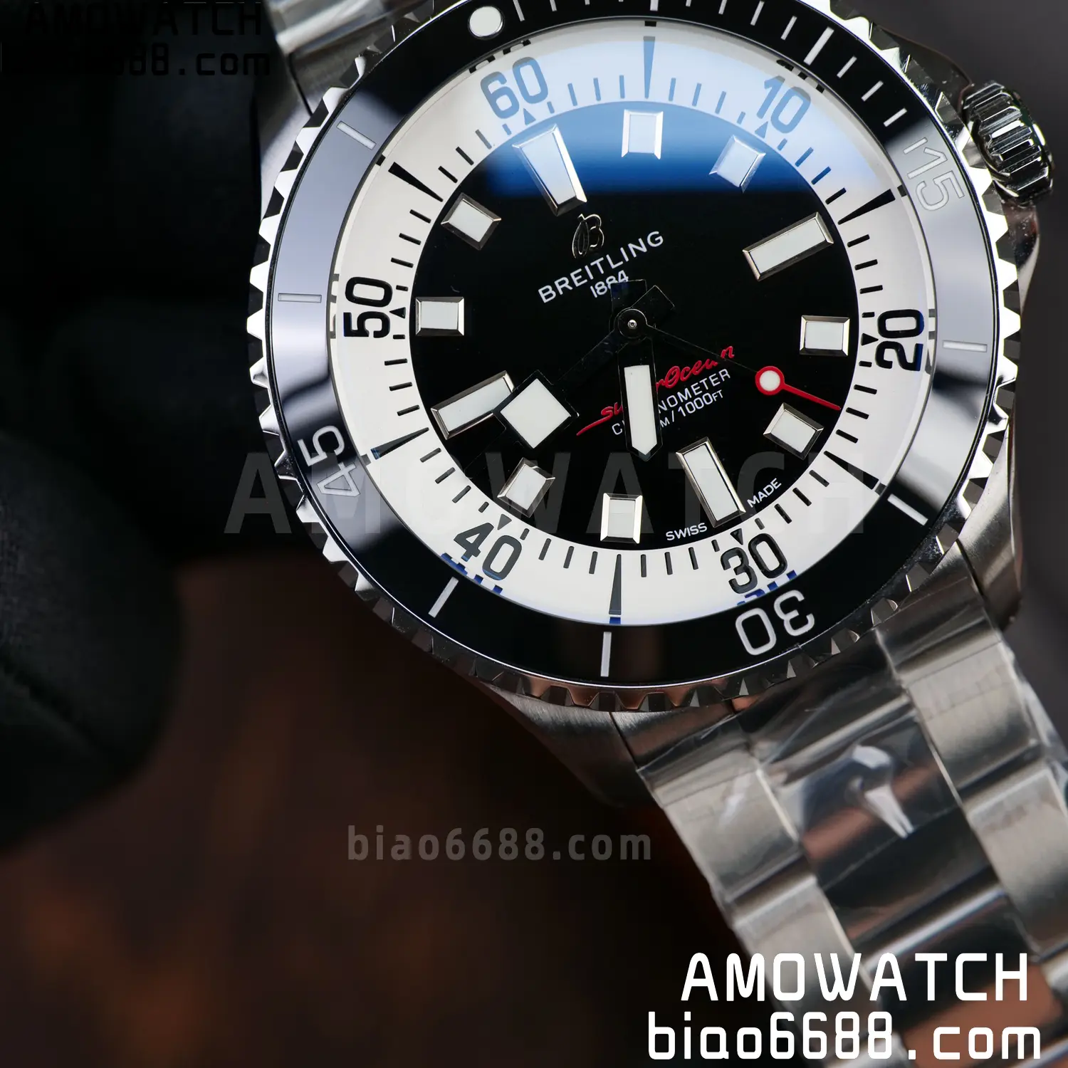 Breitling Superocean 44 SS TF Factory 1:1 Best Edition Black Dial on SS Bracelet A2824 72 f091c0115f51d99 AMO Watch