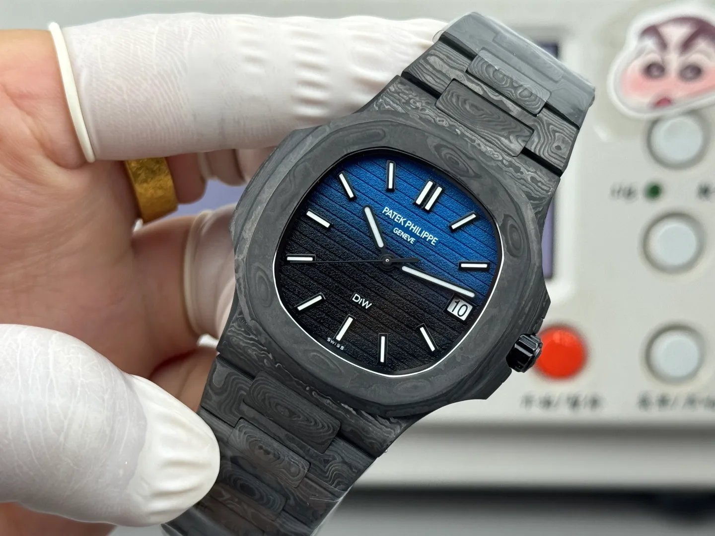 PP Nautilus 5711 DIW Carbon DIWF 1:1 Best Edition Blue/Black Dial On Carbon Bracelet DD324 22 f09b1d72e476de0 阿默表行AmoWatch