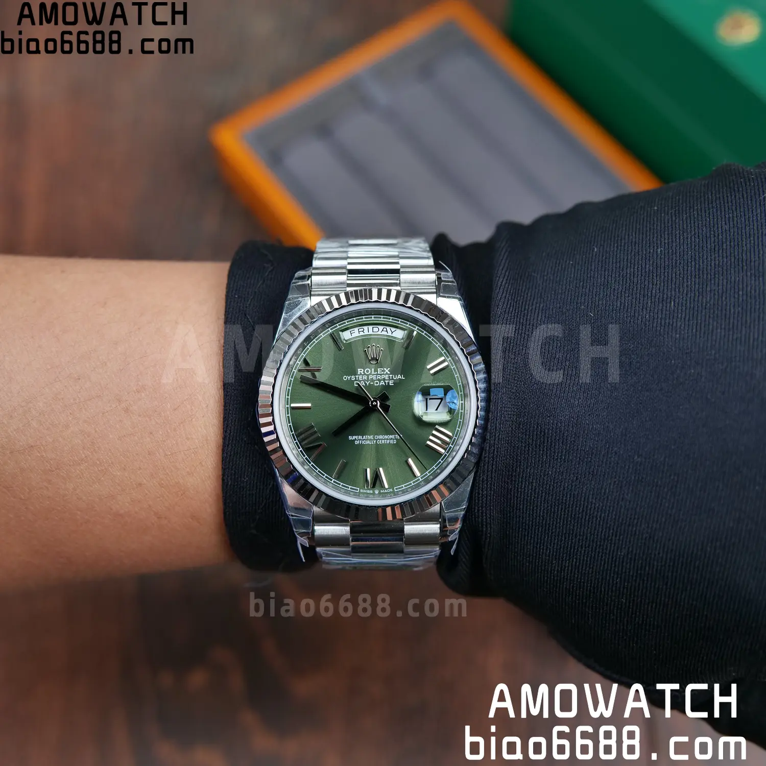 Rolex Day Date 40 SS 228236 RCF 1:1 Best Edition Green Roman Dial on President Bracelet VR3255 (211g) 65 f57afb735b85a68 AMO Watch