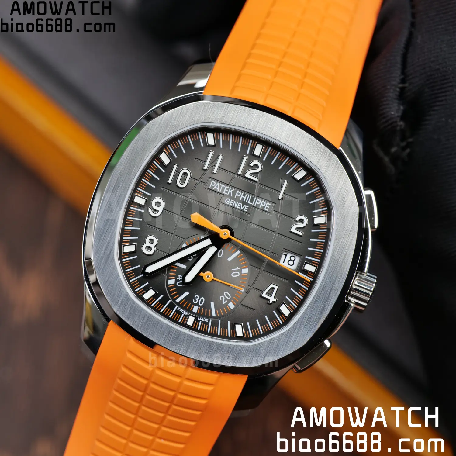 PP Aquanaut 5968 SS DDF 1:1 Best Edition Gray Dial on Orange Rubber Strap A520 80 f67561ffd44d395 AMO Watch