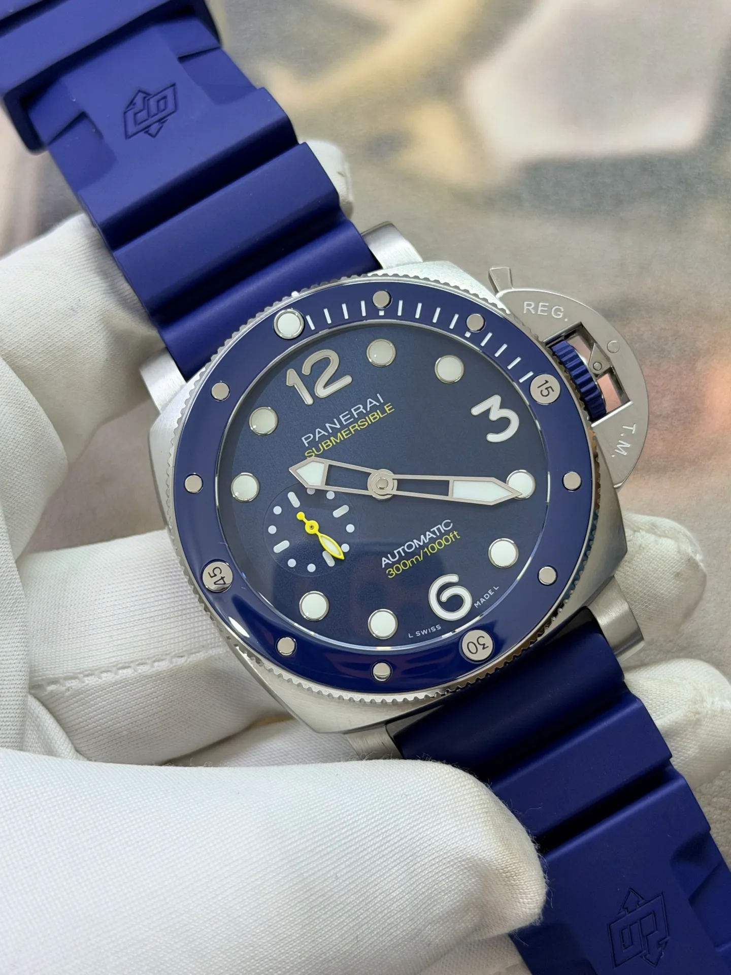 Panerai PAM1676 44mm Submersible VSF 1:1 Best Edition Blue Dial On Blue Rubber Strap P.900 Super Clone 17 f70adff365e6bbe AMO Watch