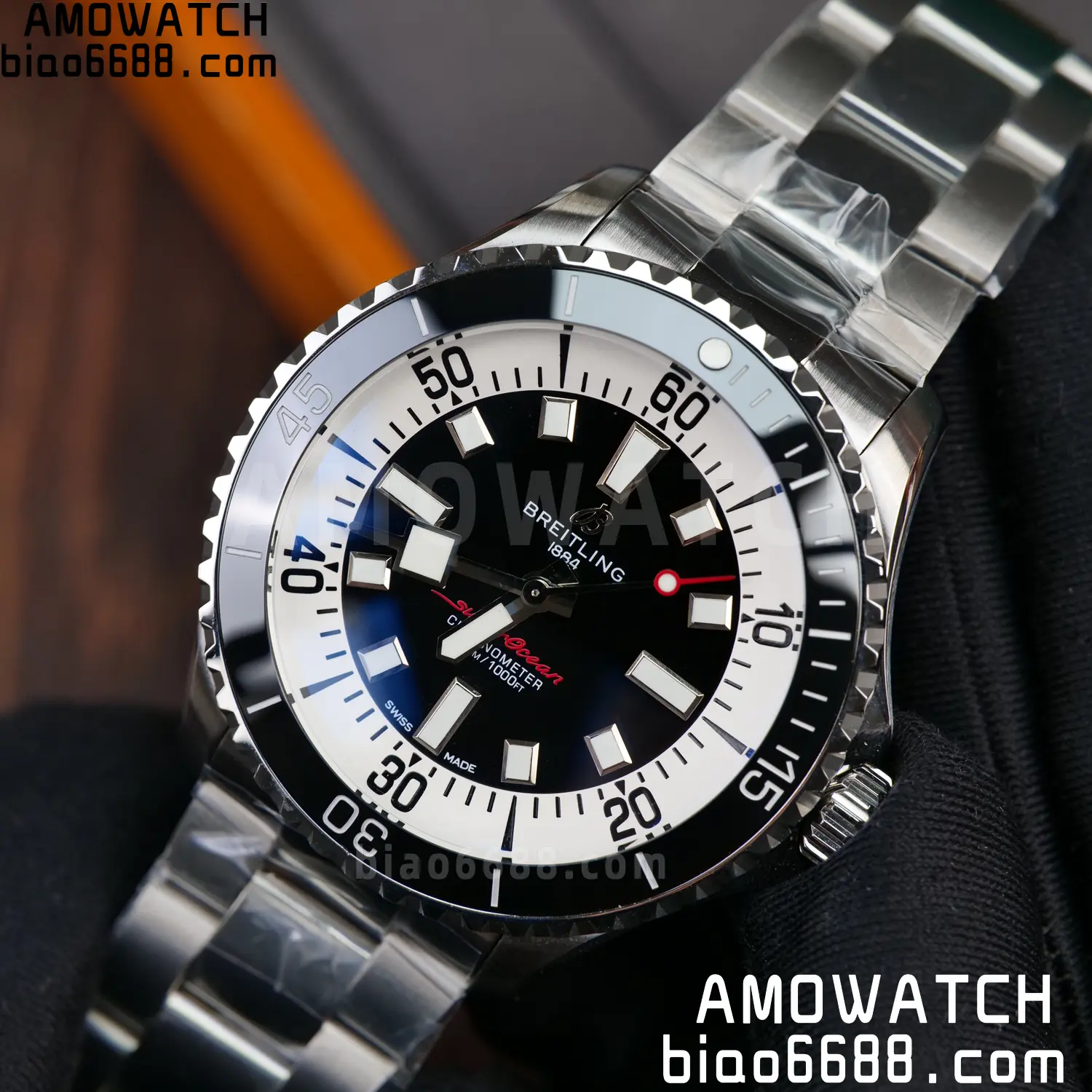 Breitling Superocean 44 SS TF Factory 1:1 Best Edition Black Dial on SS Bracelet A2824 69 f743b4a6a39cbe9 AMO Watch