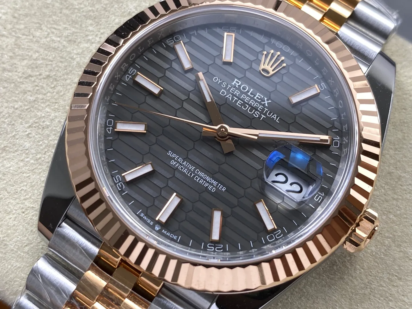 Rolex DateJust 41 126331 RWF 1:1 Best Edition Gray Textured Stick Dial on Jubilee Bracelet JH3235 (Free Sprung) 32 fb2f97b27f44f2f 阿默表行AmoWatch