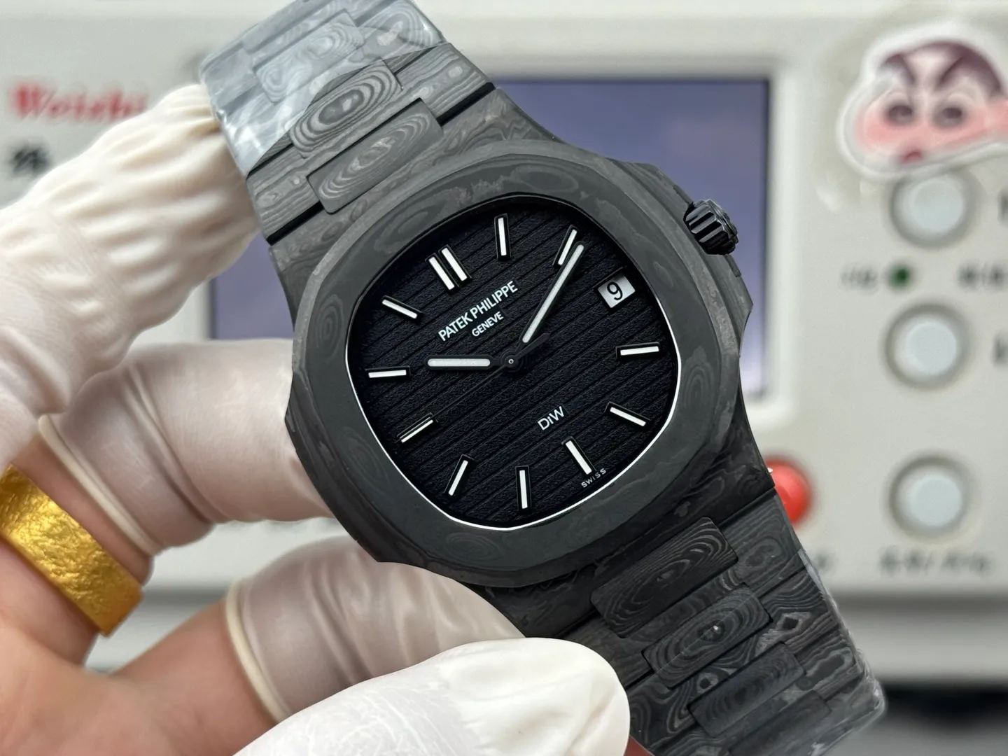 PP Nautilus 5711 DIW Carbon DIWF 1:1 Best Edition Black Dial On Carbon Bracelet DD324 20 fca52b218837402 阿默表行AmoWatch