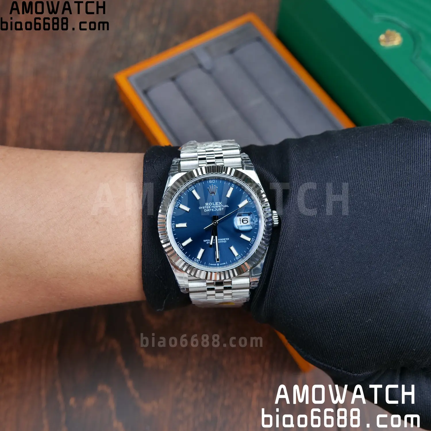 ROLEX DateJust 41mm SS 126334 VSF 1:1 Best Edition 904L Steel Blue Stick Dial on Jubilee Bracelet V2s (Free Sprung) 83 fd76d808092ad58 AMO Watch