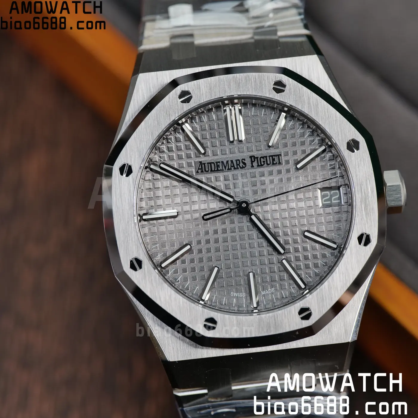 Royal Oak 41mm 15510 SS VSF 1:1 Best Edition Gray Textured Dial on SS Bracelet DD4302 Super Clone 112 03aacf08b7f1d59 AMO Watch