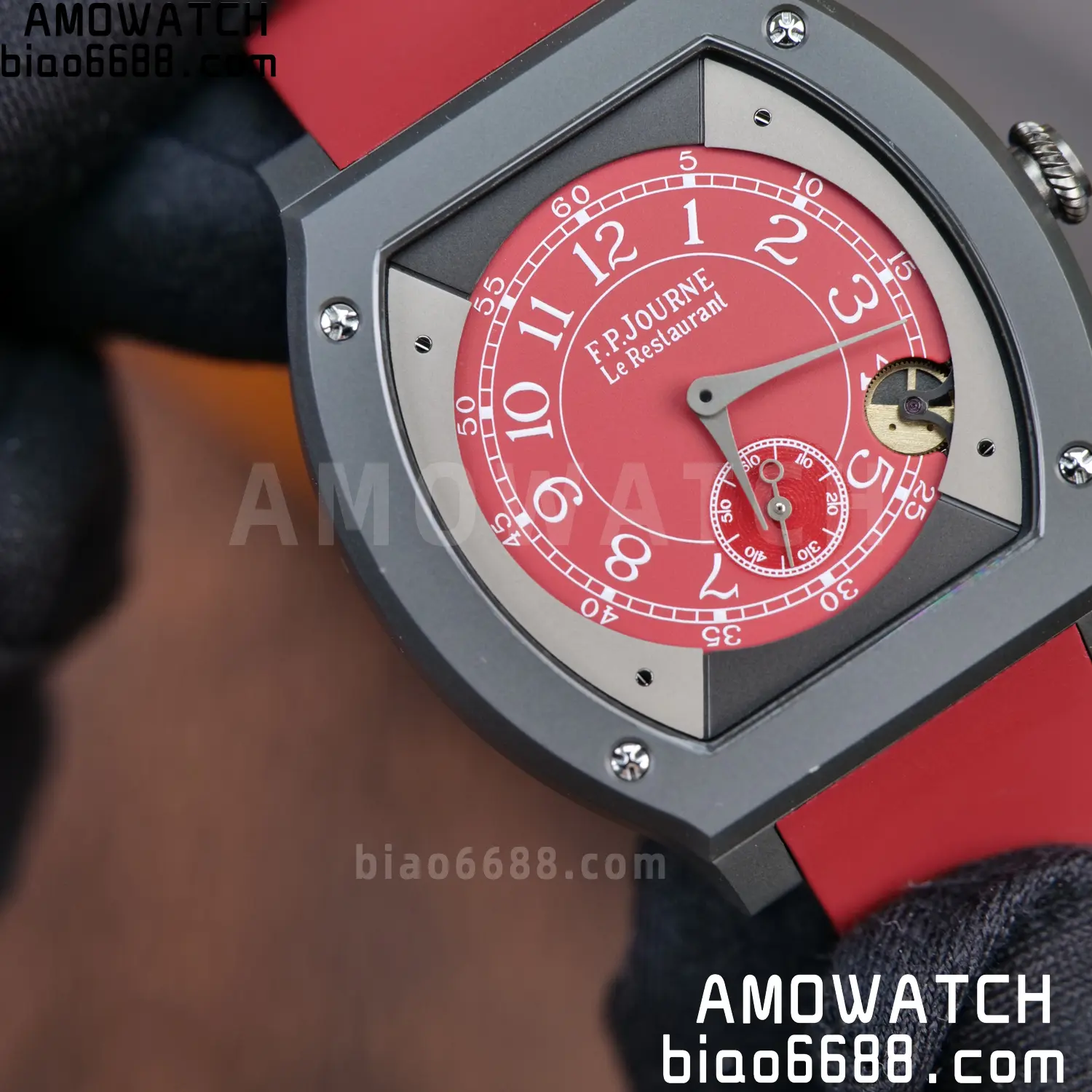 FPJ F.P.Journe Elegante PVD FJ Factory Best Edition Red Dial on RedRubber Strap Quartz V2 106 03ad66690a8c23a AMO Watch