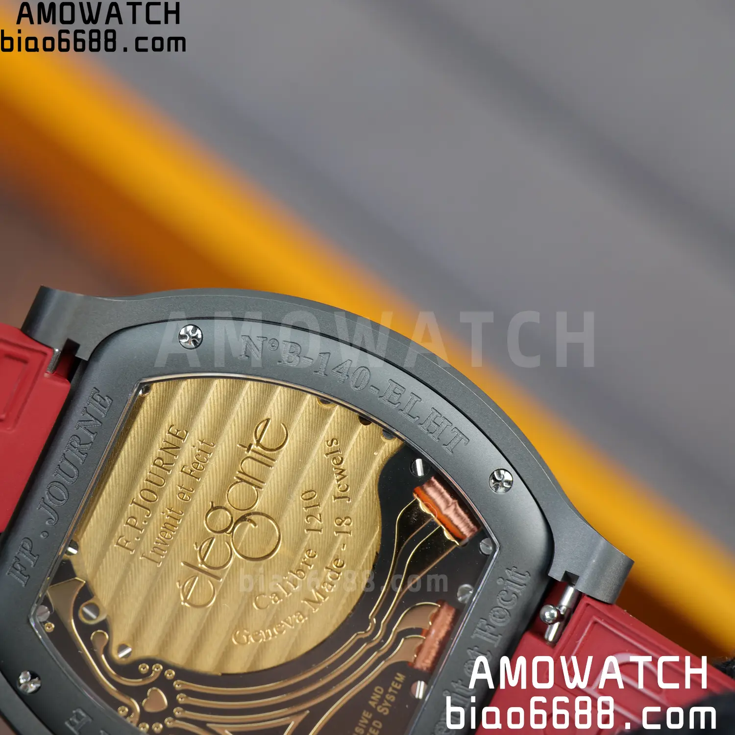 FPJ F.P.Journe Elegante PVD FJ Factory Best Edition Red Dial on RedRubber Strap Quartz V2 117 08631f9ea429c90 AMO Watch