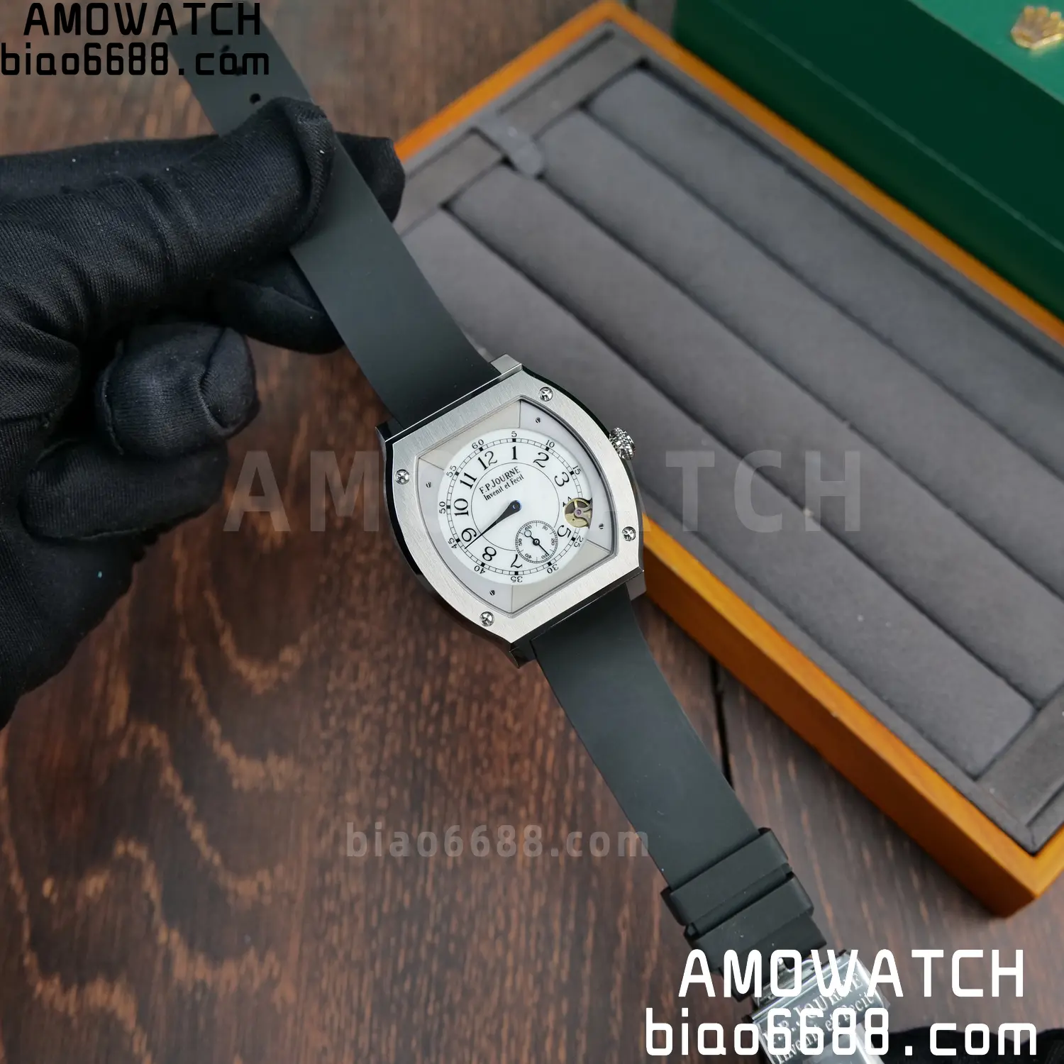 FPJ F.P.Journe Elegante FJ Factory Best Edition White Dial on Black Rubber Strap Quartz V2 80 094d2865d521abc AMO Watch