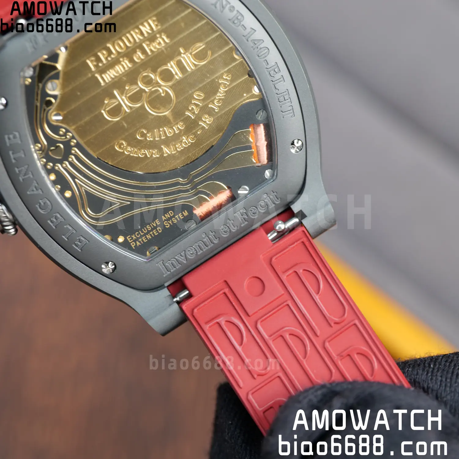 FPJ F.P.Journe Elegante PVD FJ Factory Best Edition Red Dial on RedRubber Strap Quartz V2 118 0a821356977ddda AMO Watch