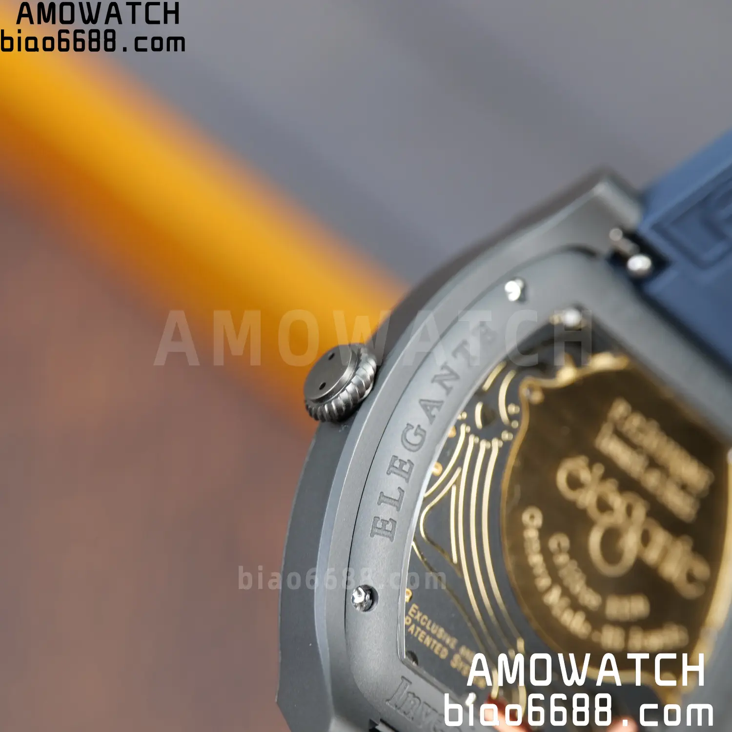 FPJ F.P.Journe Elegante PVD FJ Factory Best Edition Black Dial on Blue Rubber Strap Quartz V2 129 0c57b2a2d1dc685 AMO Watch