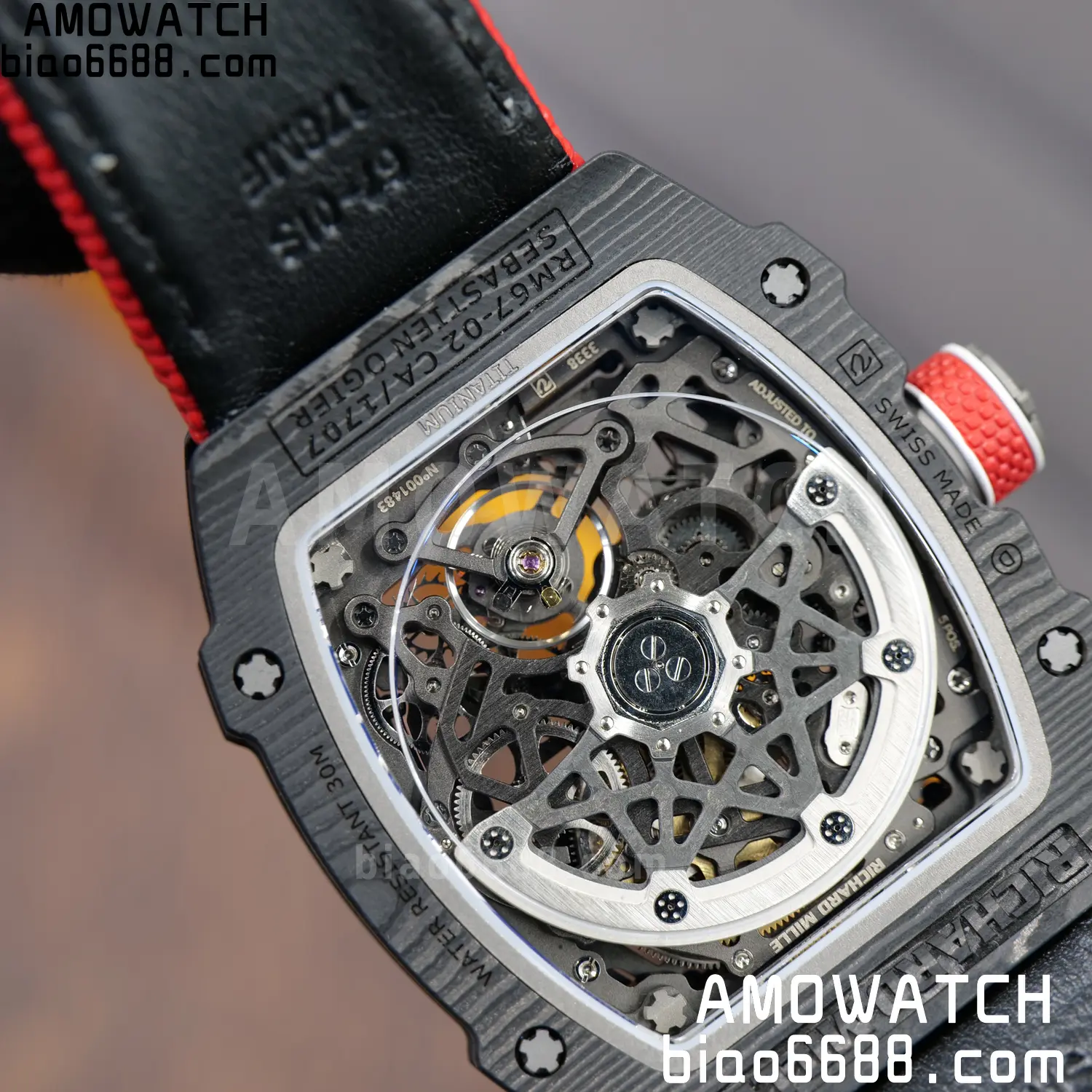 RICHARD MILLE RM67-02 Black NTPT RICH Factory 1:1 France Blue/Red/White Skeleton Dial CRMA7 Super Clone 97 0c90cb74dcf7ea6 AMO Watch