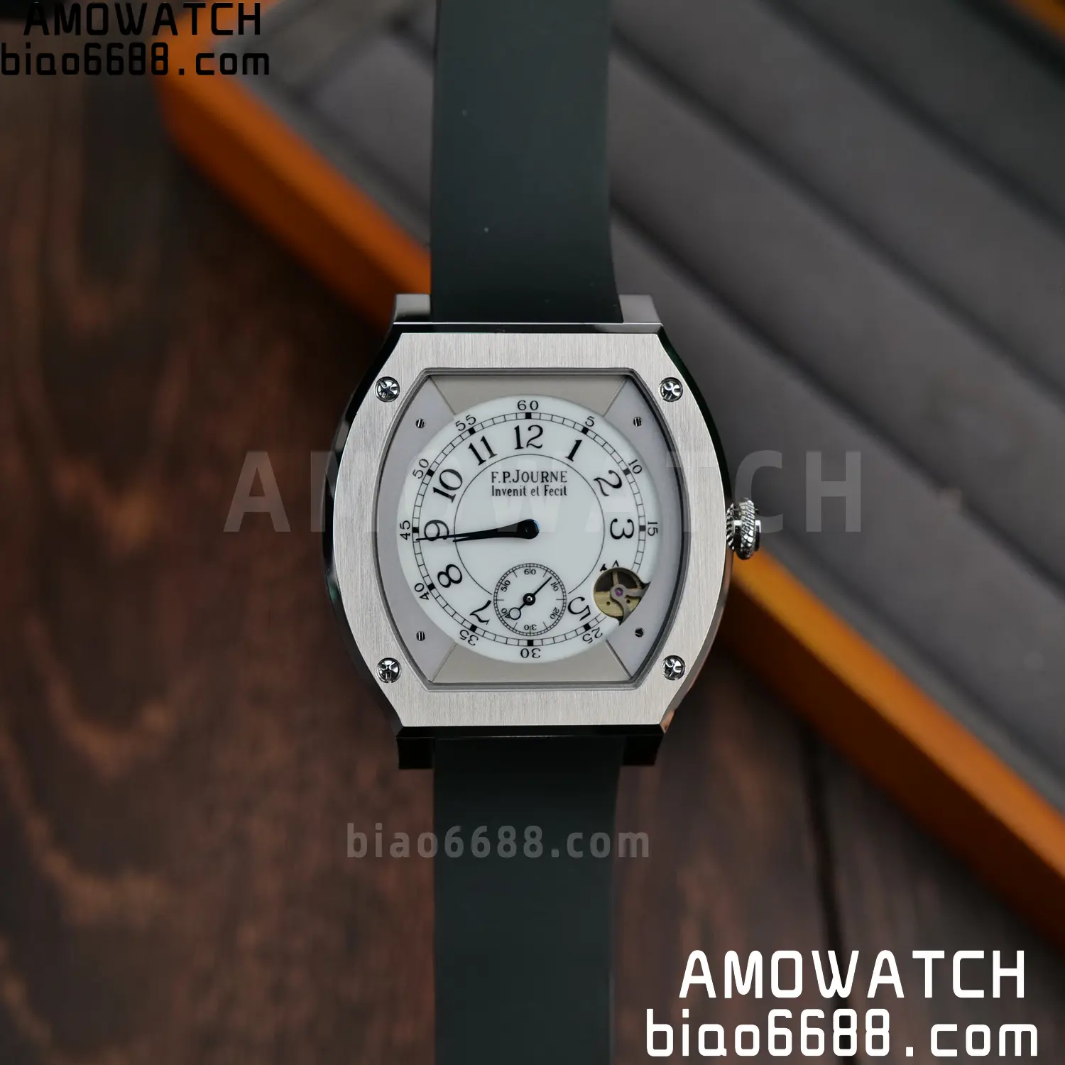 FPJ F.P.Journe Elegante FJ Factory Best Edition White Dial on Black Rubber Strap Quartz V2 86 0cf2f87b5375446 AMO Watch