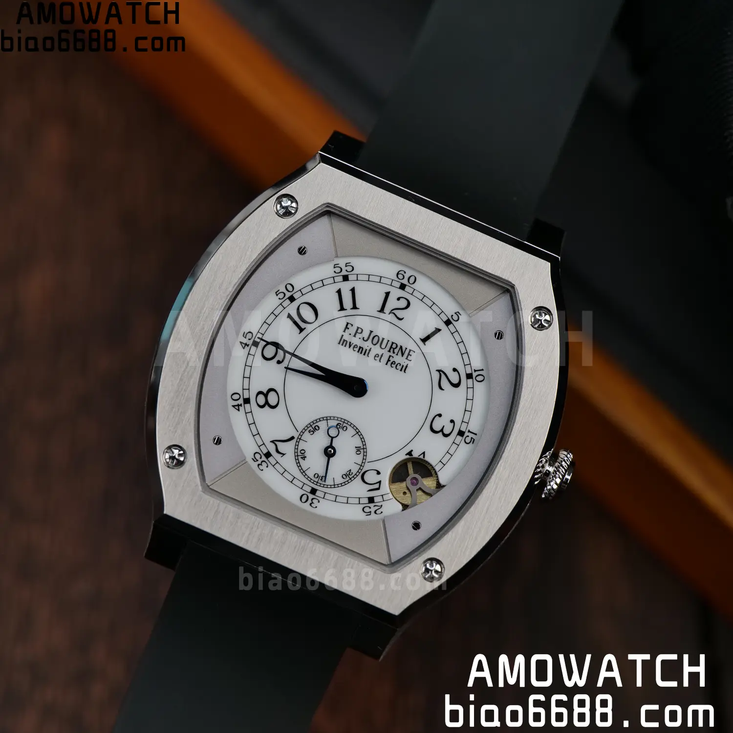FPJ F.P.Journe Elegante FJ Factory Best Edition White Dial on Black Rubber Strap Quartz V2 103 0d552f91c648c05 AMO Watch