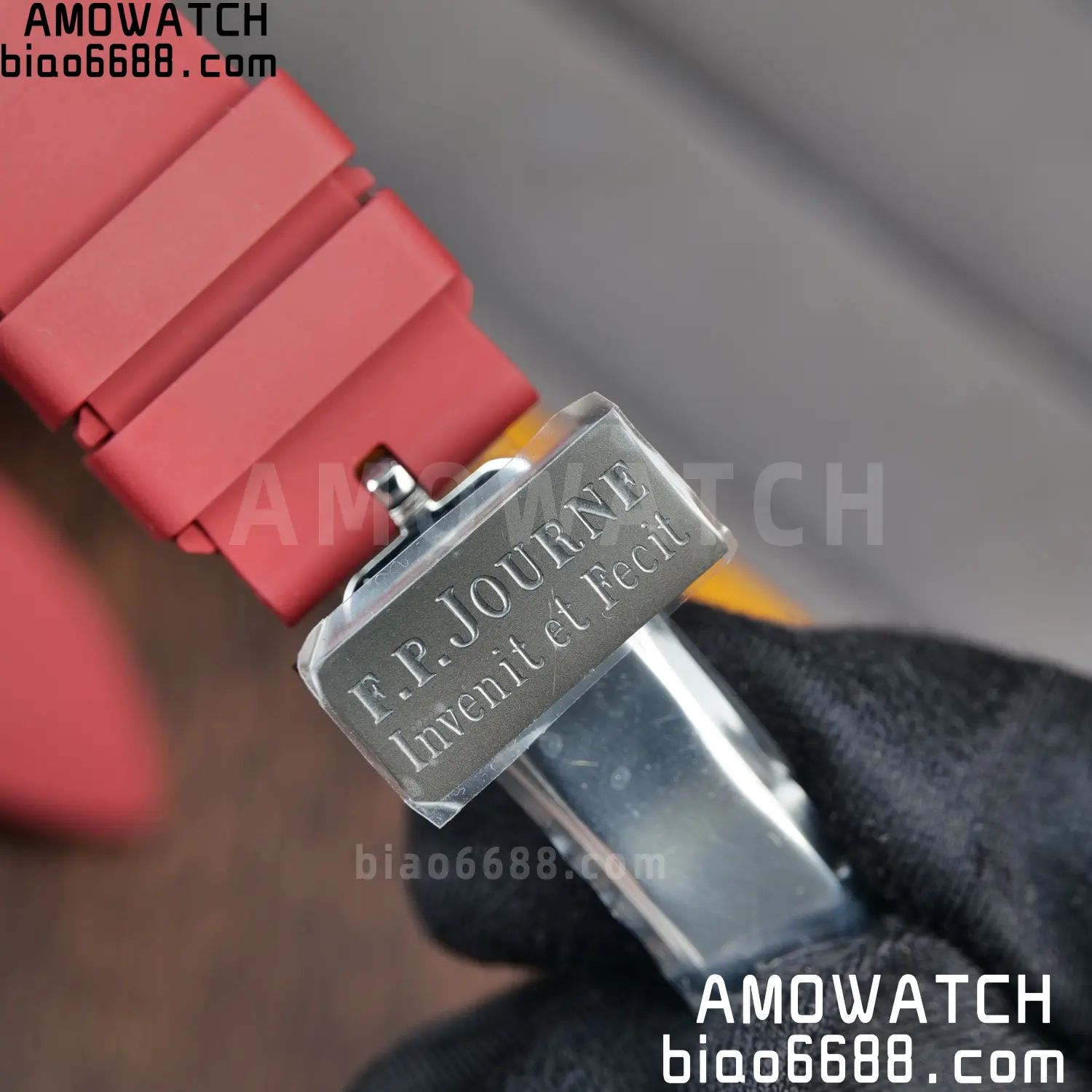 FPJ F.P.Journe Elegante PVD FJ Factory Best Edition Red Dial on RedRubber Strap Quartz V2 120 0d9dc2074f853b5 AMO Watch