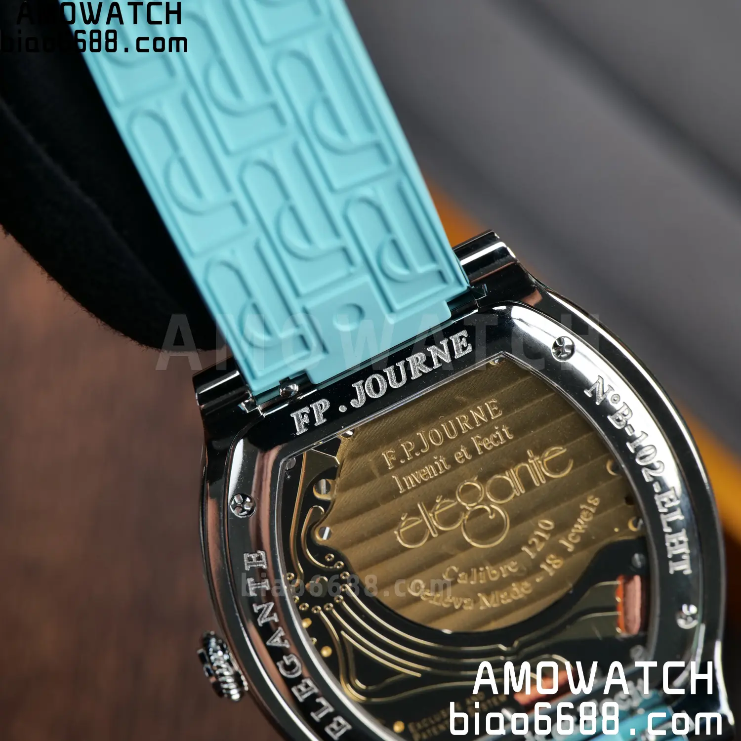 FPJ F.P.Journe Elegante FJ Factory Best Edition White Dial on Light Blue Rubber Strap Quartz V2 105 0df64639913d9be AMO Watch