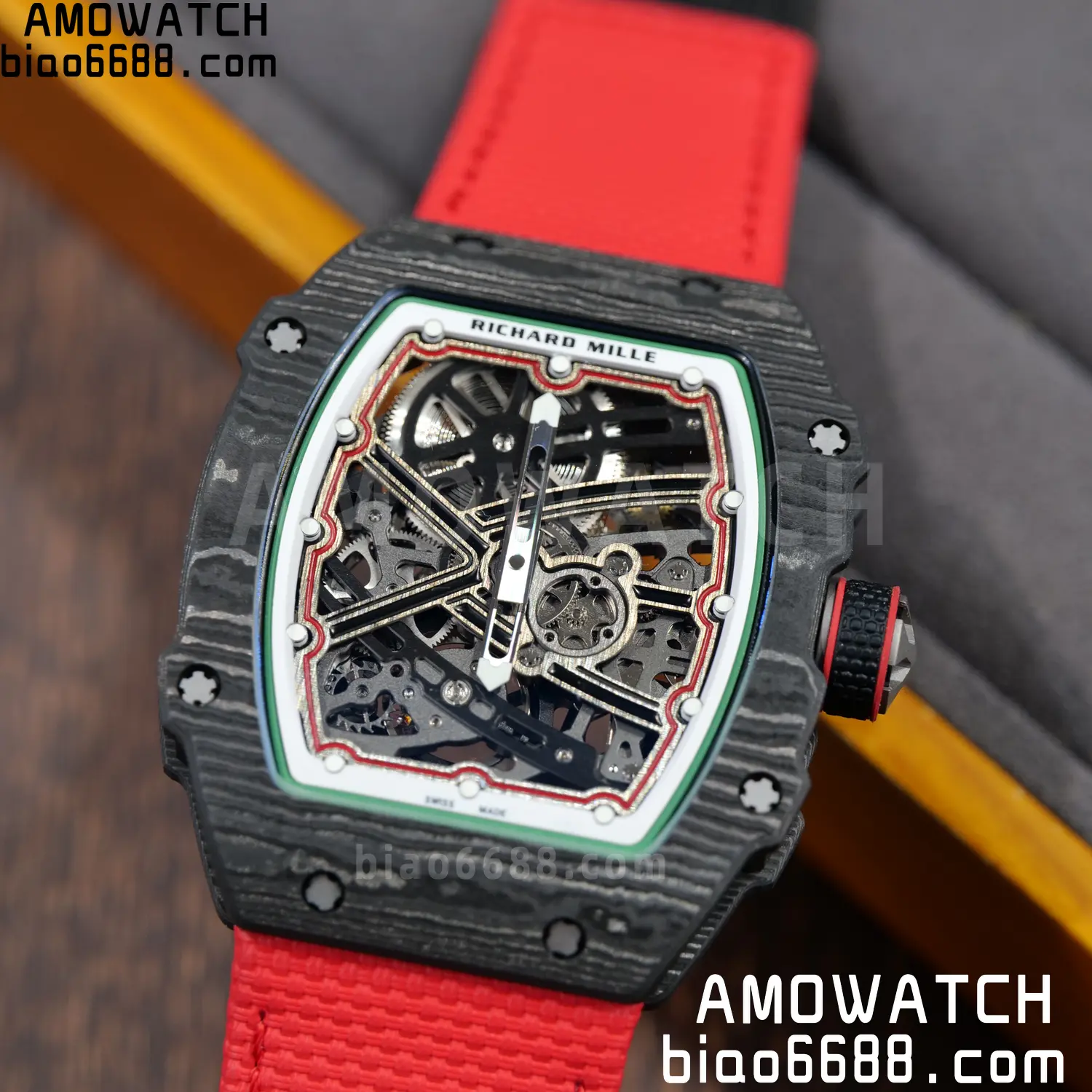 RICHARD MILLE 1:1 RM67-02 Black NTPT RICH Factory Pro 1:1 Italy Skeleton Dial White Nylon Strap CRMA7 Super Clone V2 116 0ebcdac4e18f85d AMO Watch