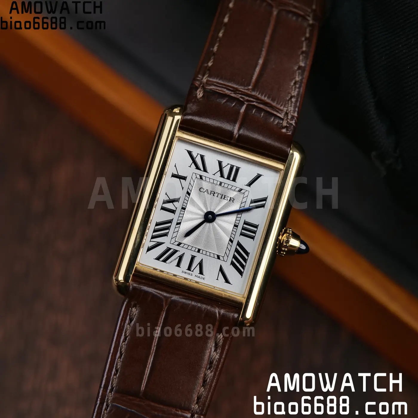 CARTIER Tank Must YG W1529756 25.5mm F1 Facftory 1:1 Best Edition White Dial on Brown Leather Strap Ronda 86 105fb8b20021aa0 AMO Watch