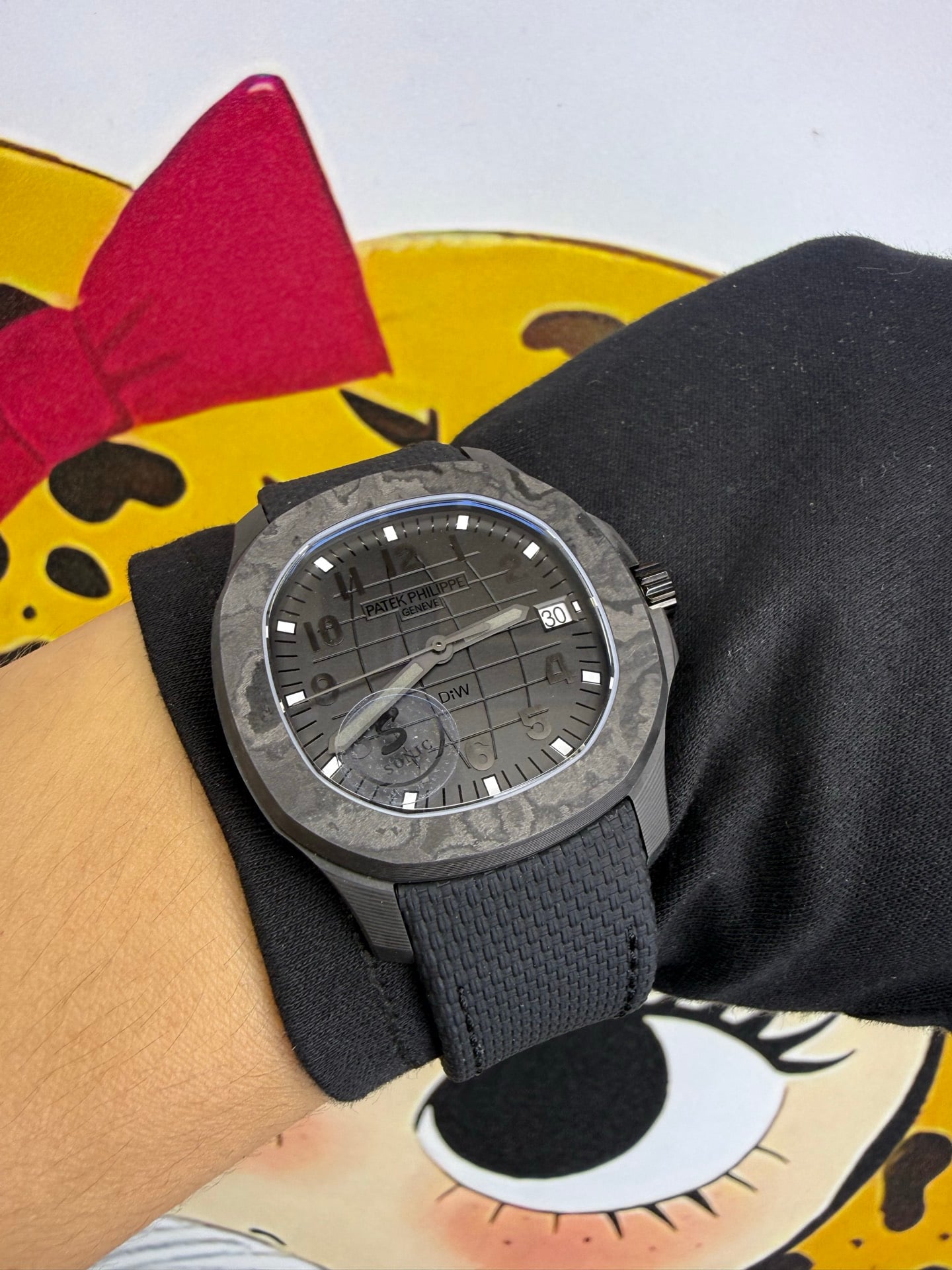 PP Aquanaut 5167 ALL Black DIW SONIC Factory SF 1:1 Best Edition Black Dial On Black Nylon Strap DD324 33 11c174f2da93a17 阿默表行AmoWatch