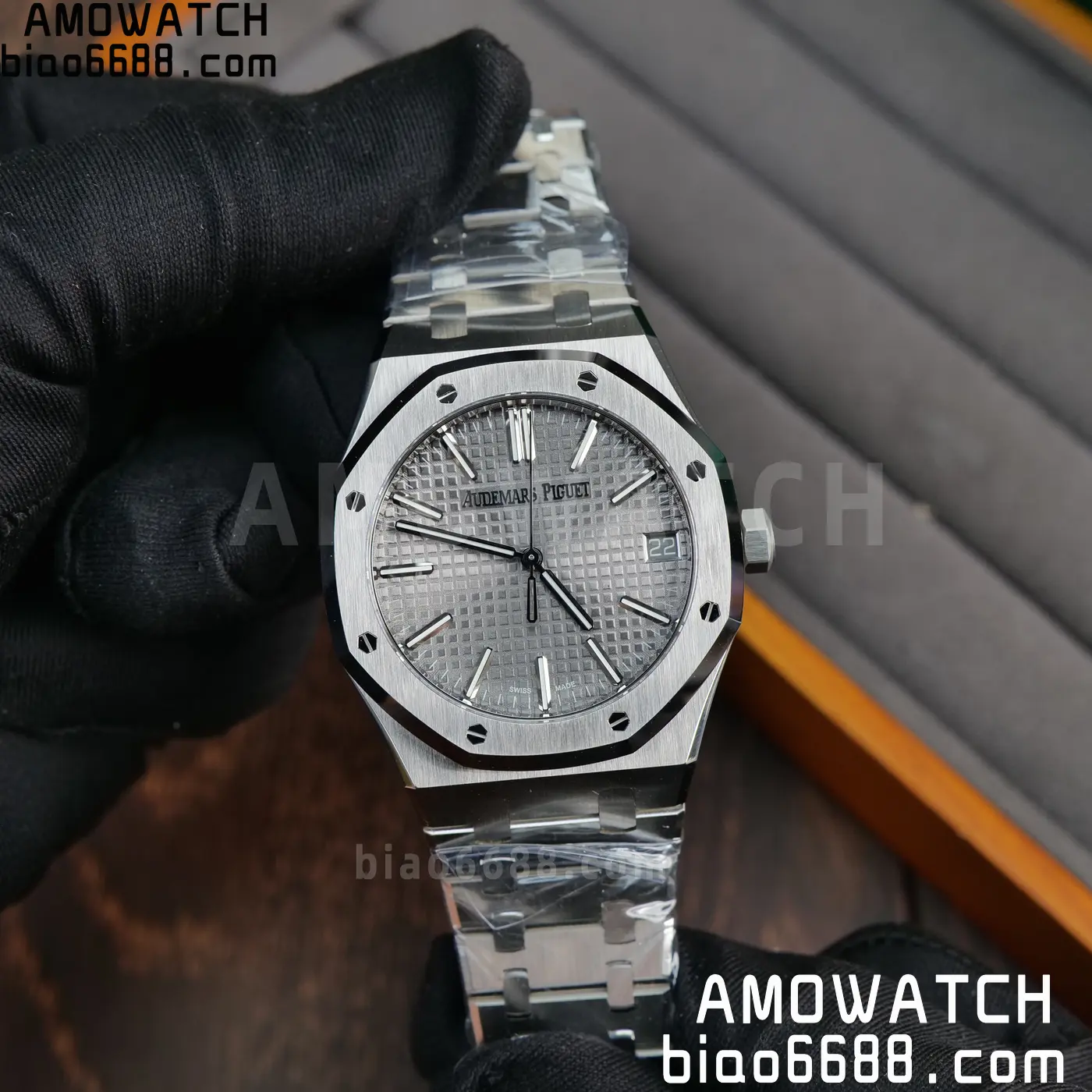 Royal Oak 41mm 15510 SS VSF 1:1 Best Edition Gray Textured Dial on SS Bracelet DD4302 Super Clone 87 12a63fdeec921d2 AMO Watch
