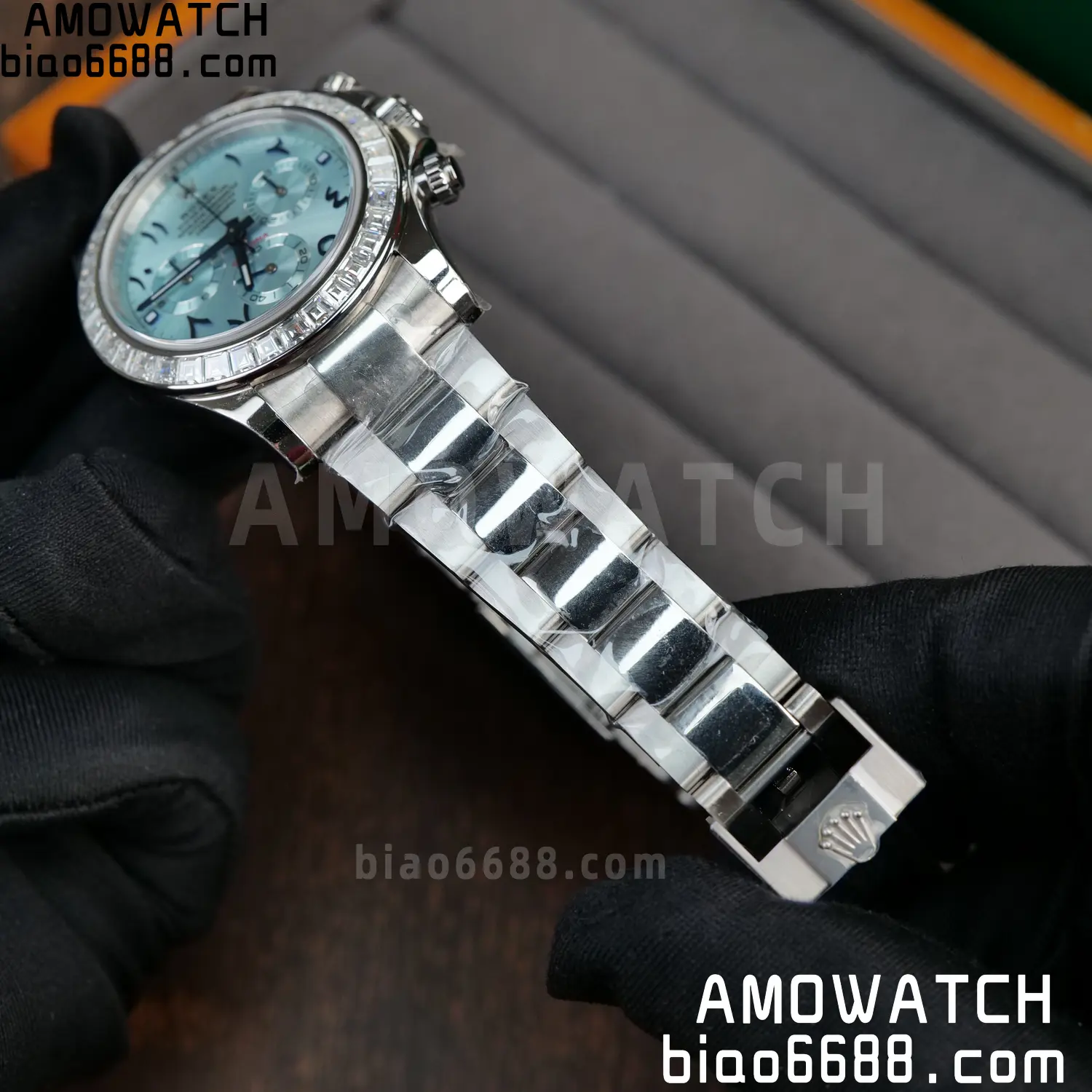 Rolex Daytona 116506 PPM Factory Best Edition Ice Blue Dial Crystal Markers on SS Bracelet 4130 80 12ab62c772e7d46 AMO Watch