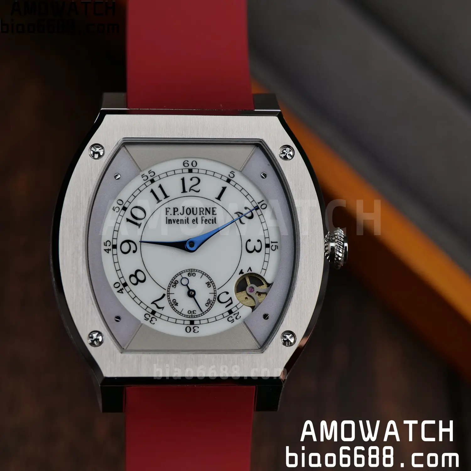 FPJ F.P.Journe Elegante FJ Factory Best Edition White Dial on Red Rubber Strap Quartz V2 89 14cdbae947ecc1b AMO Watch