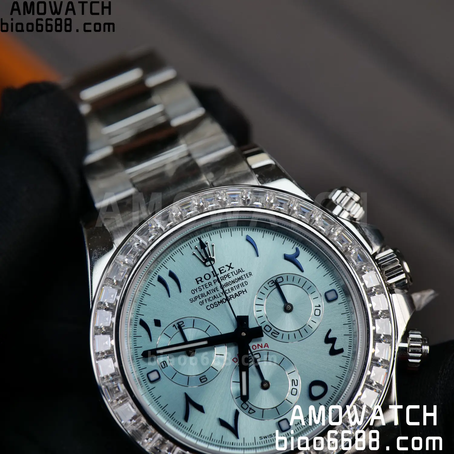 Rolex Daytona 116506 PPM Factory Best Edition Ice Blue Dial Crystal Markers on SS Bracelet 4130 95 1579b371439f935 AMO Watch