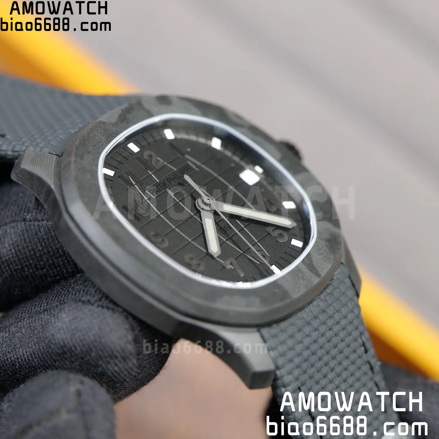 PP Aquanaut 5167 ALL Black DIW SONIC Factory SF 1:1 Best Edition Black Dial On Black Nylon Strap DD324 92 1580a646971aad4 阿默表行AmoWatch