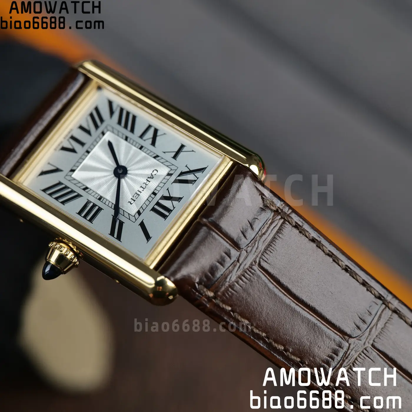 CARTIER Tank Must YG W1529756 25.5mm F1 Facftory 1:1 Best Edition White Dial on Brown Leather Strap Ronda 76 1883495f983dd63 AMO Watch