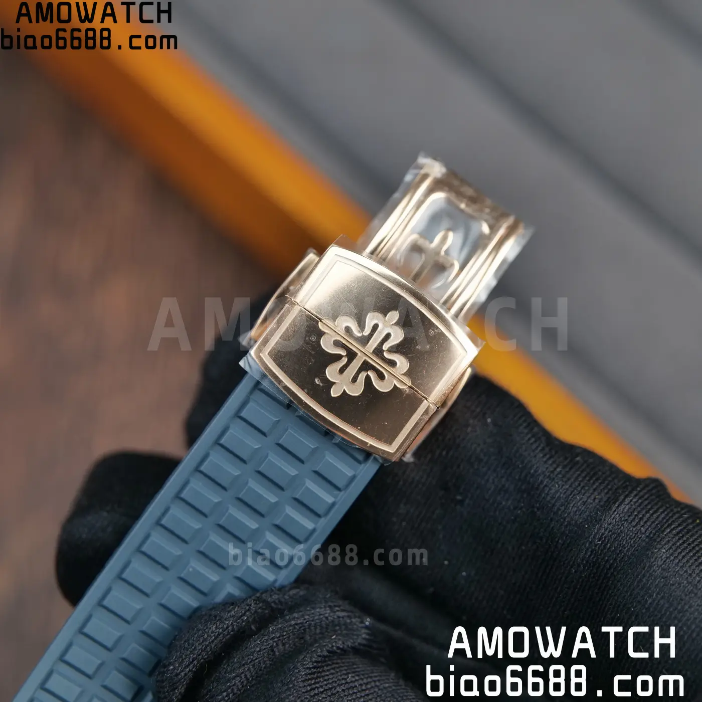 Patek Philippe Aquanaut 5261R RG APW Factory 1:1 Best Edition Dial on Blue Rubber Strap V2 111 1b9ab4e1879f2cc AMO Watch