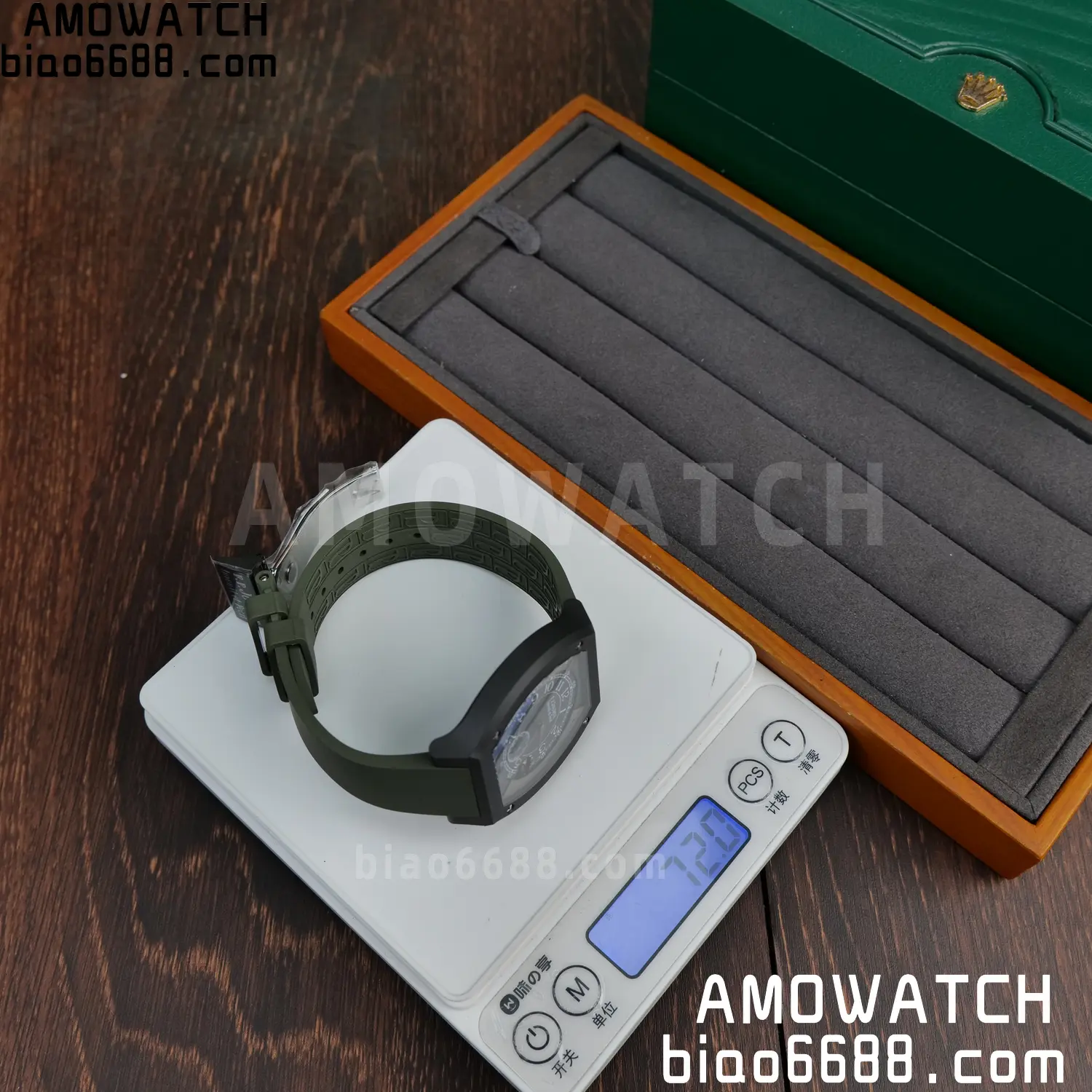FPJ F.P.Journe Elegante PVD FJ Factory Best Edition Black Dial on Green Rubber Strap Quartz V2 77 1ba0315c4d73488 AMO Watch