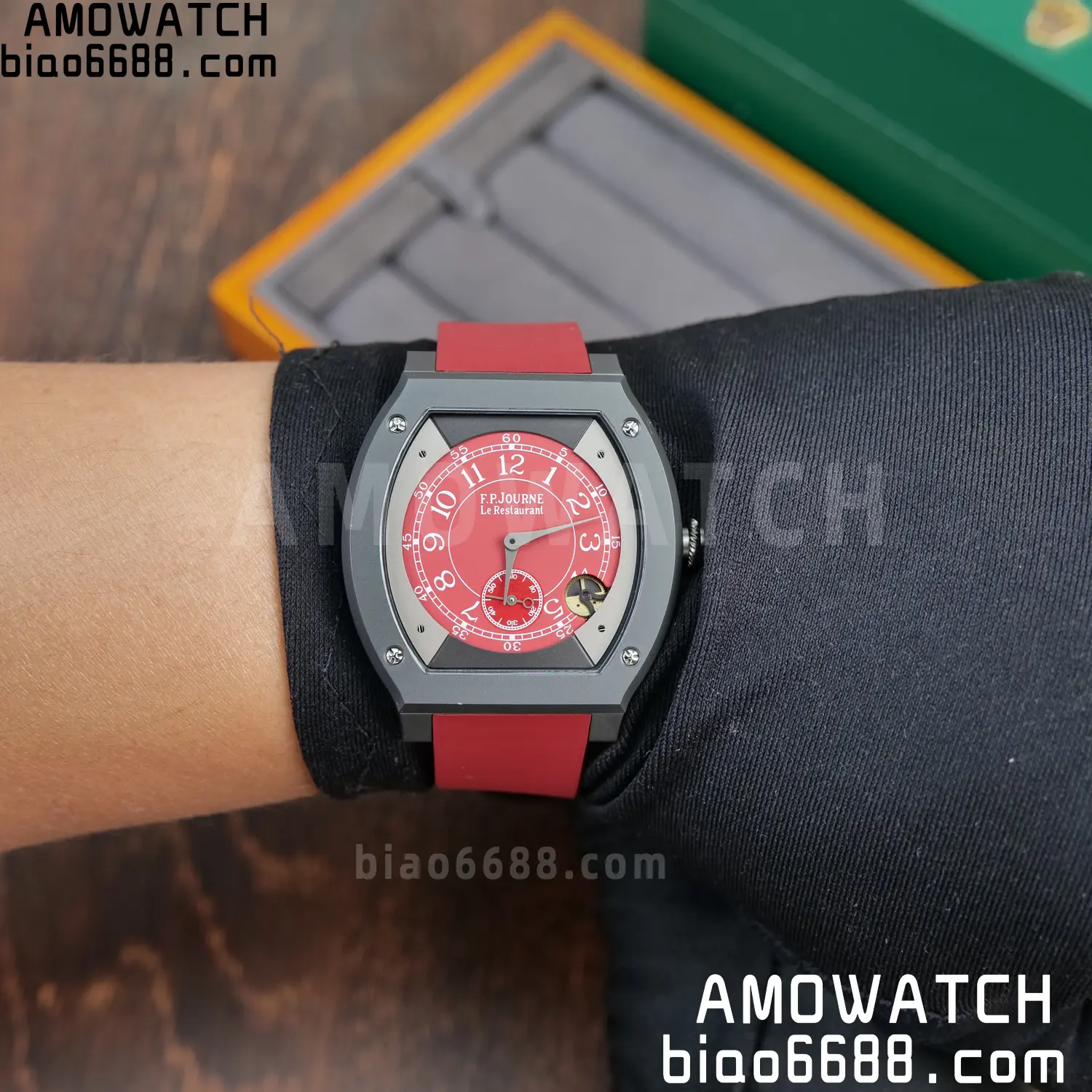 FPJ F.P.Journe Elegante PVD FJ Factory Best Edition Red Dial on RedRubber Strap Quartz V2 121 1bcb74099f44524 AMO Watch