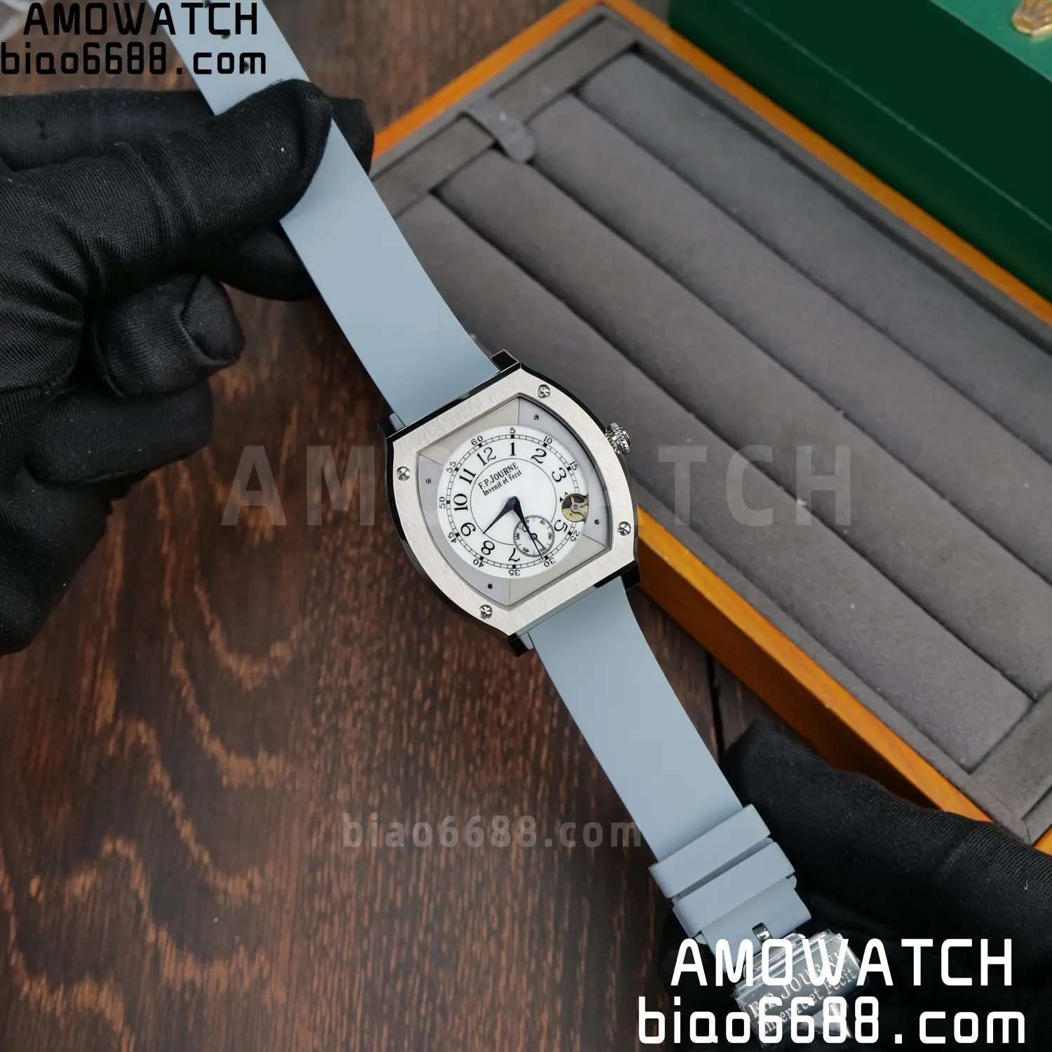 FPJ F.P.Journe Elegante FJ Factory Best Edition White Dial on Gray Rubber Strap Quartz V2 84 1c1427404b08a0d AMO Watch
