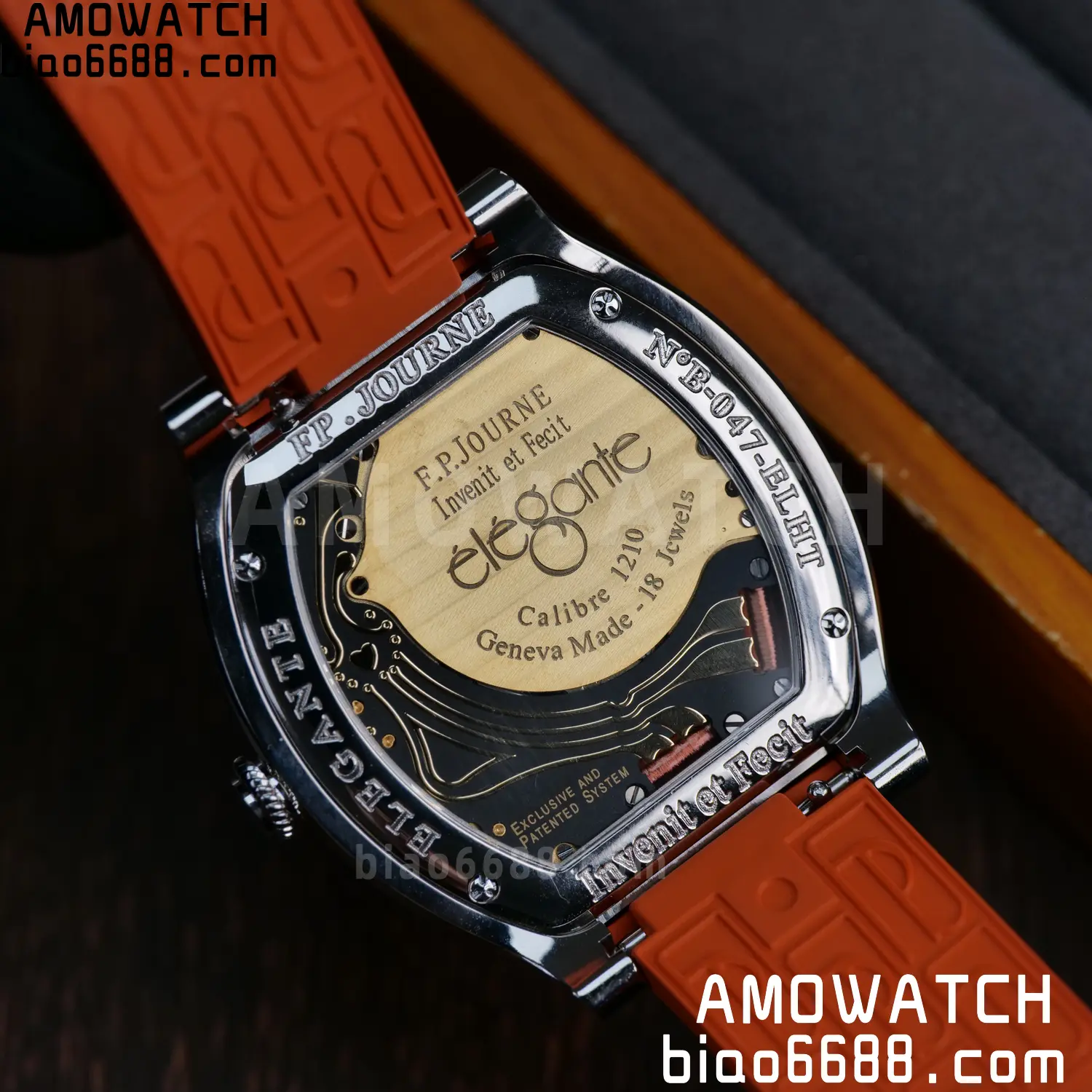 FPJ F.P.Journe Elegante FJ Factory Best Edition White Dial on Orange Rubber Strap Quartz V2 108 1c198be008ba858 AMO Watch